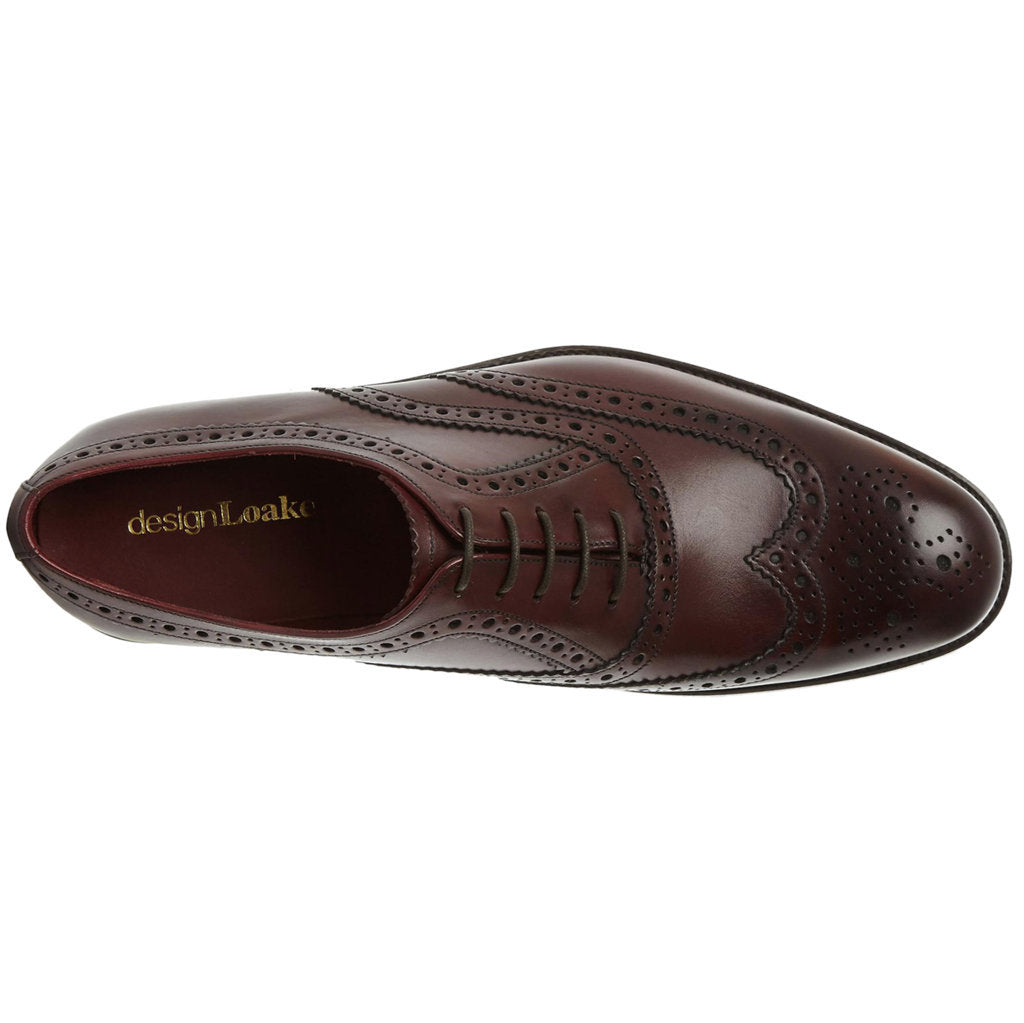 Loake Fearnley Polished Leather Men's Brogue Shoes#color_burgundy