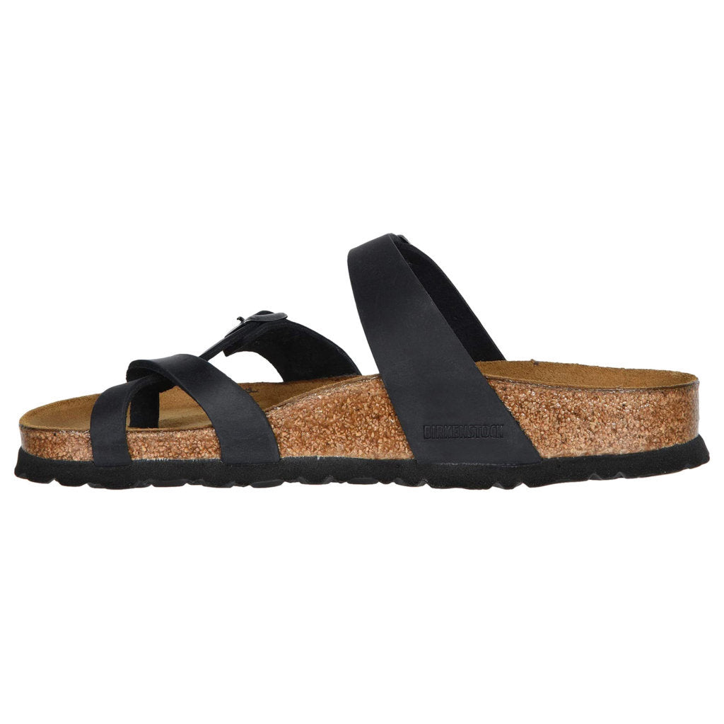 Birkenstock Mayari Oiled Leather Unisex Sandals#color_black