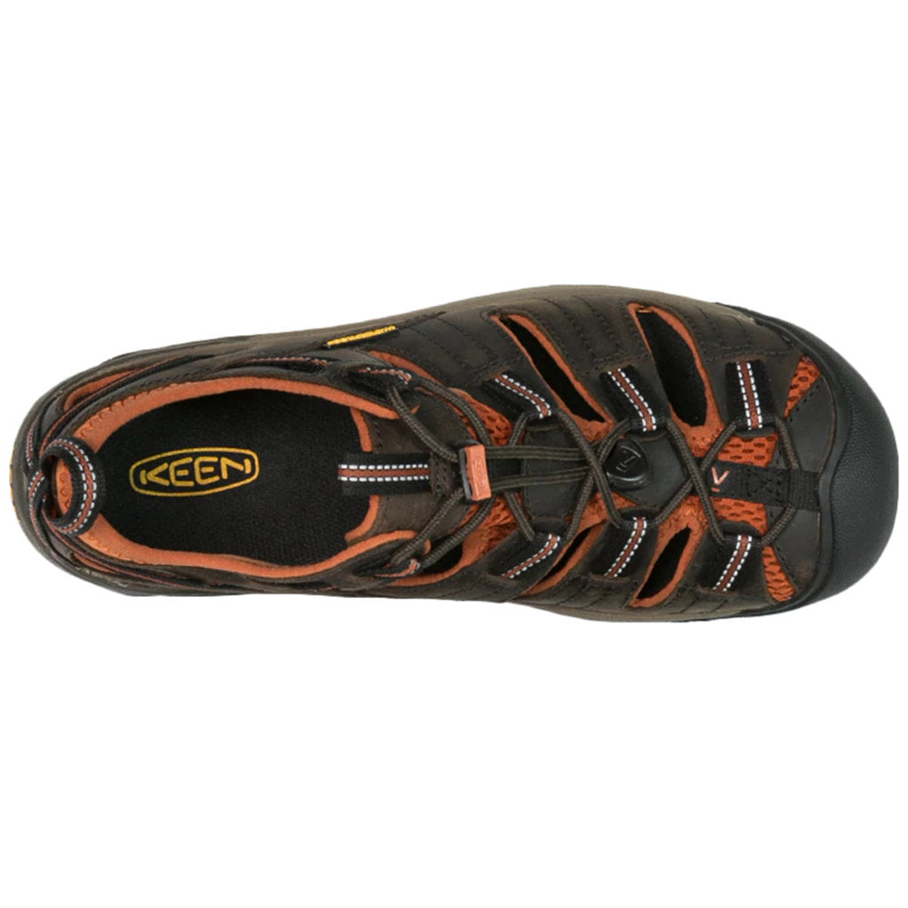 Keen Arroyo II Leather & Textile Men's Hiking Sandals#color_black olive bombay brown