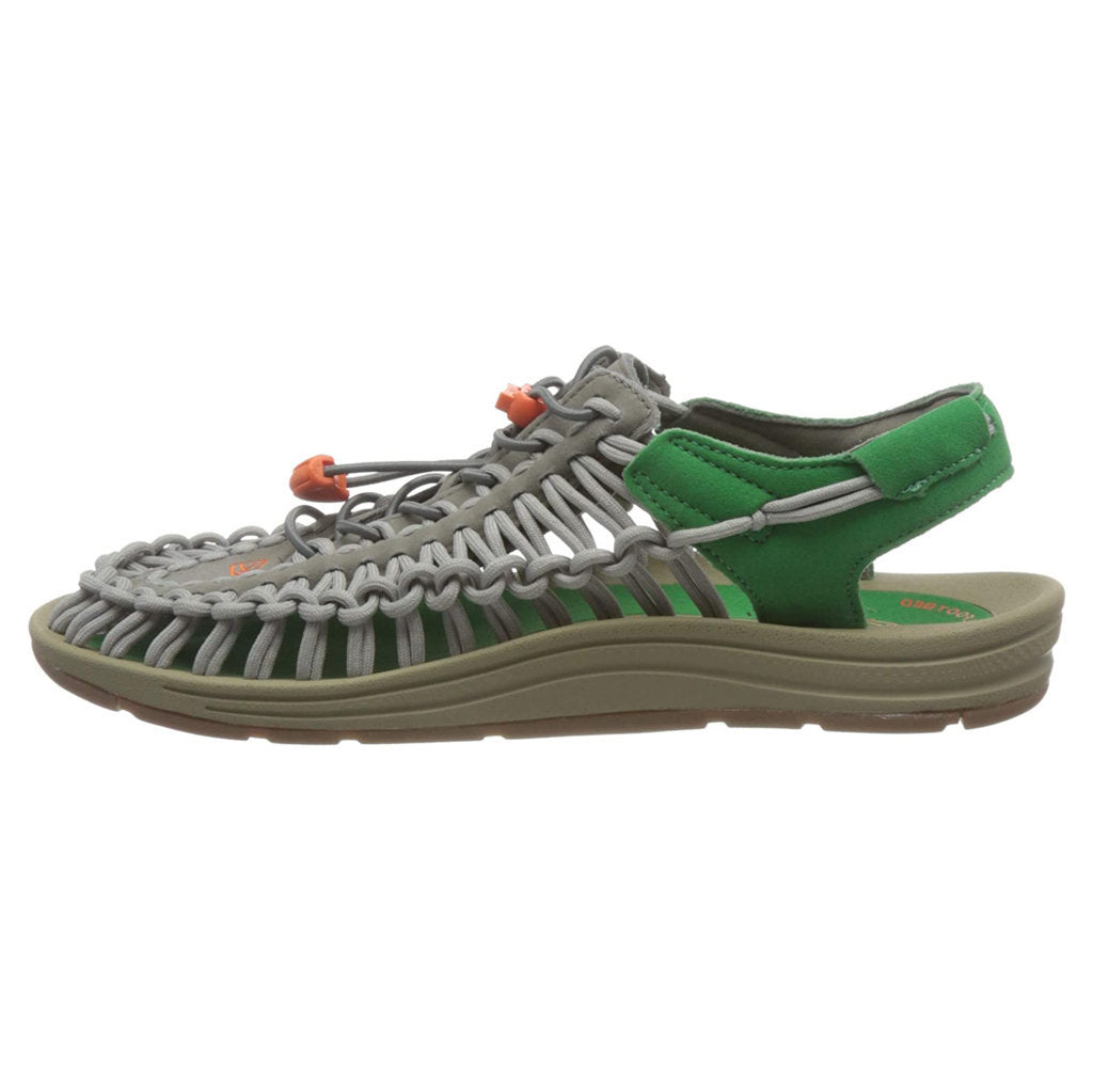 Keen UNEEK Synthetic Textile 2-Cord Monochrome Men's Sandals#color_steel grey jolly green