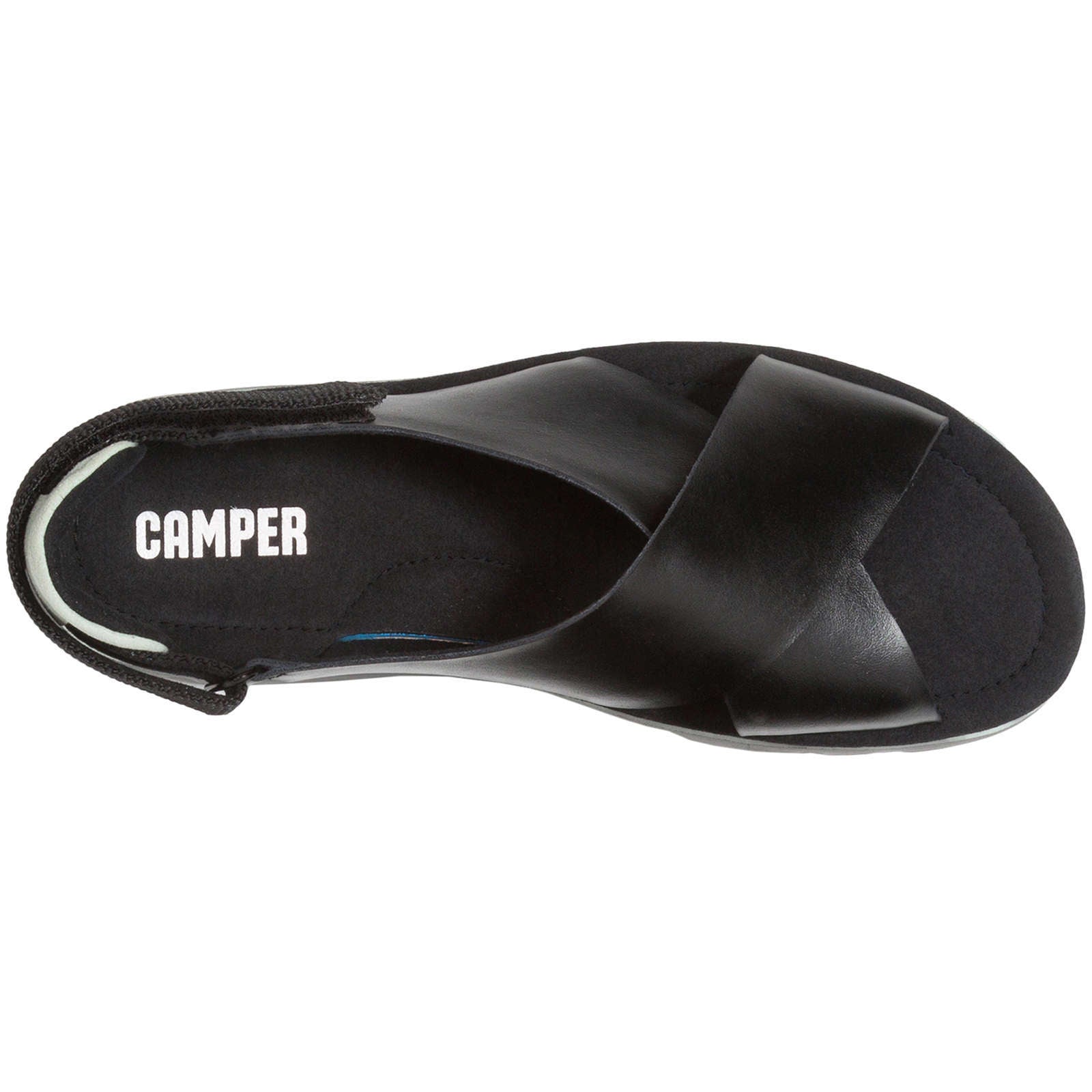 Camper Oruga Calfskin Leather & Textile Women's Open-Toe Sandals#color_black