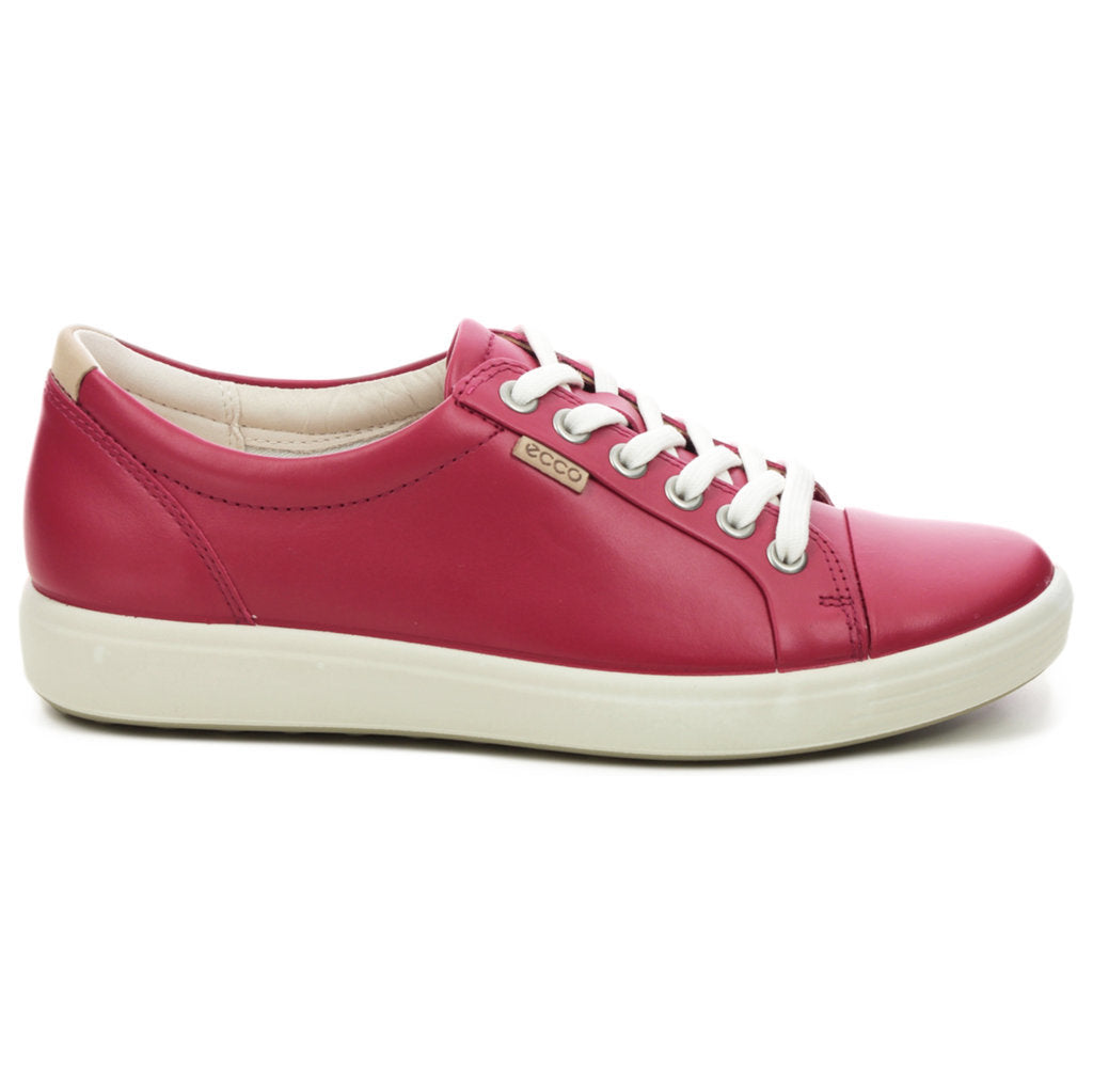 Ecco Soft 7 430003 Leather Womens Sneakers#color_chili red