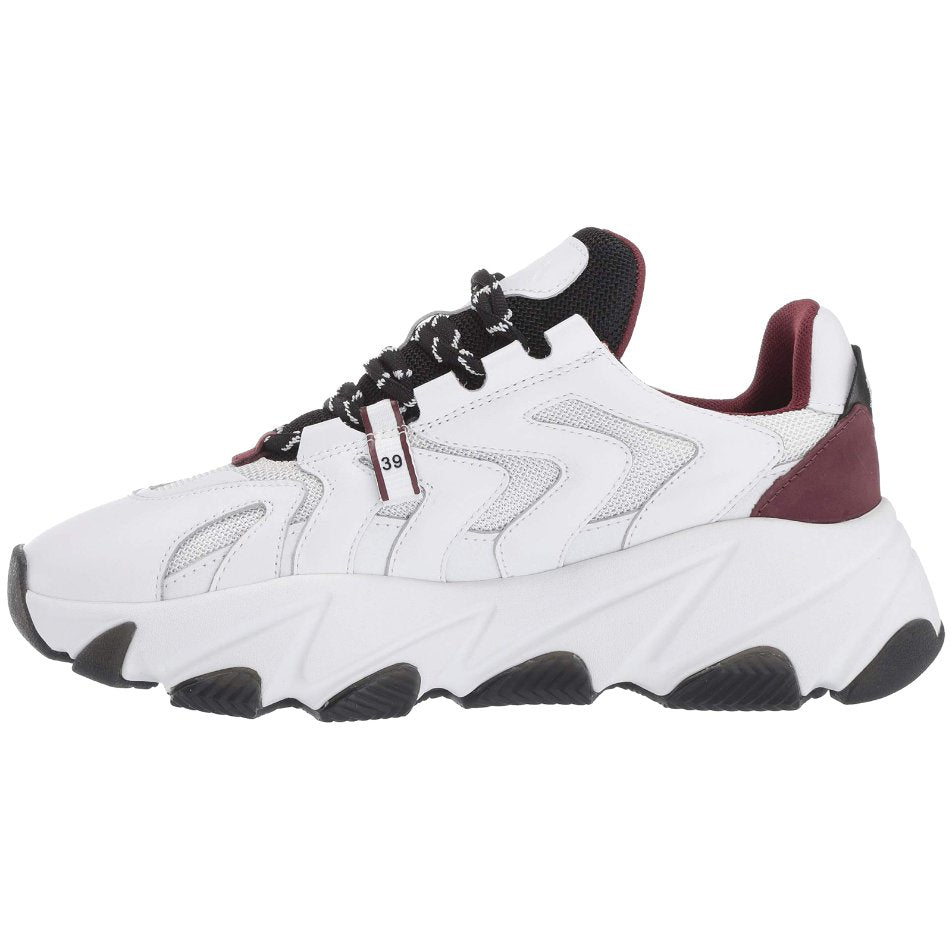 Ash Extreme Leather Women's Low-Top Sneakers#color_white black bordeaux