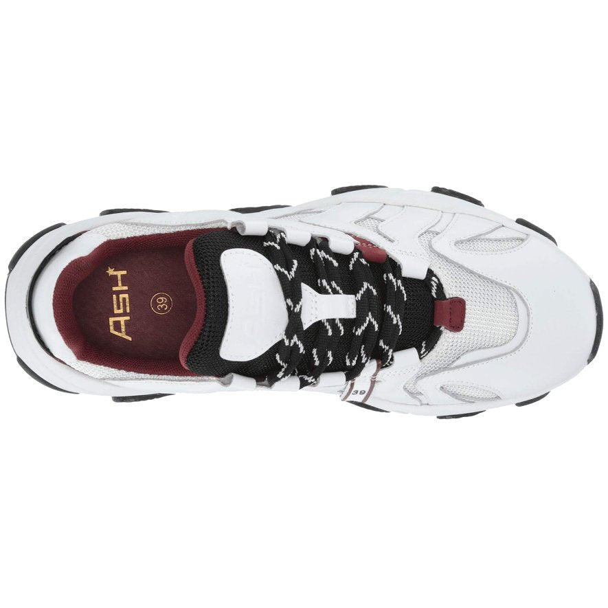 Ash Extreme Leather Women's Low-Top Sneakers#color_white black bordeaux