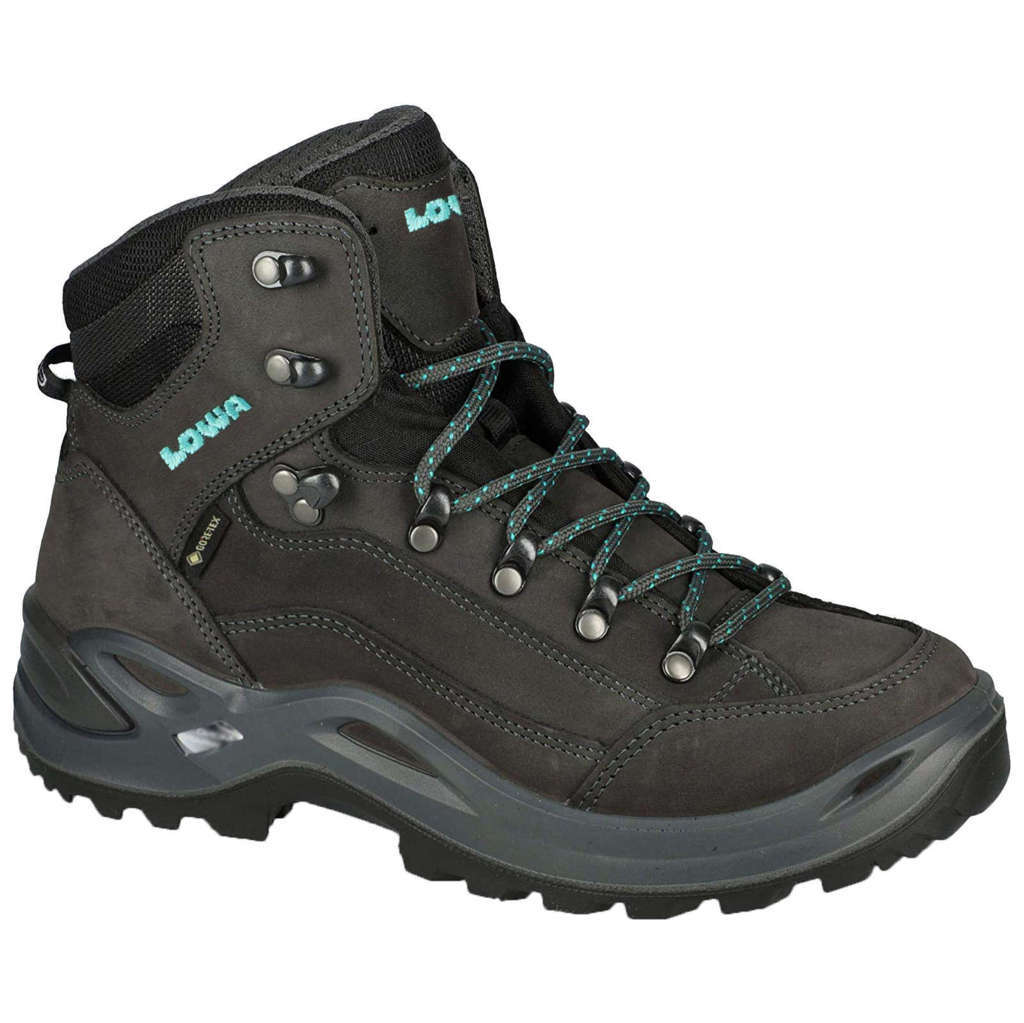 Lowa Renegade GTX Mid Ws Nubuck Womens Boots#color_asphalt turquoise