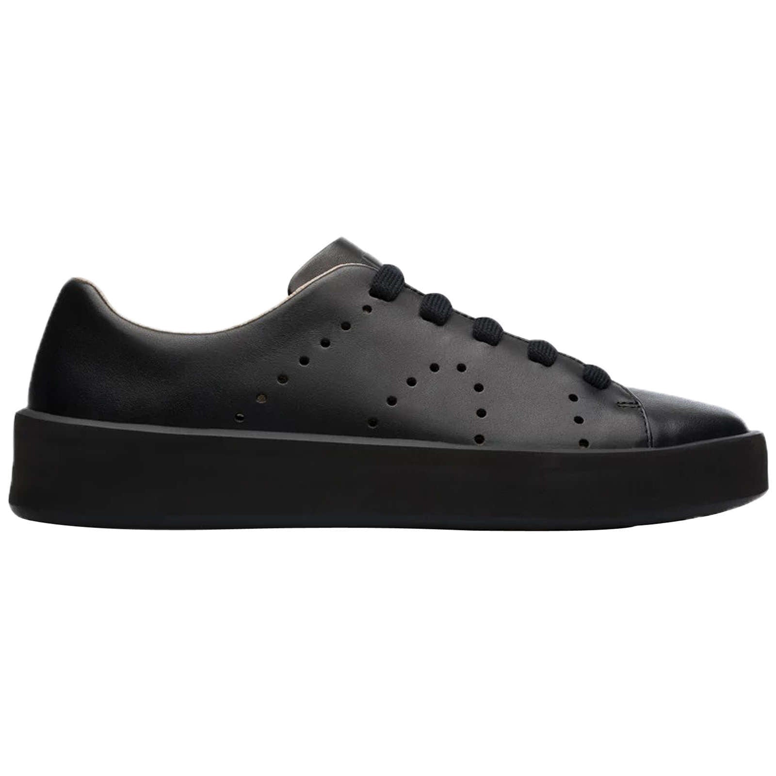 Camper Courb Nubuck Leather Women's Low-Top Sneakers#color_black