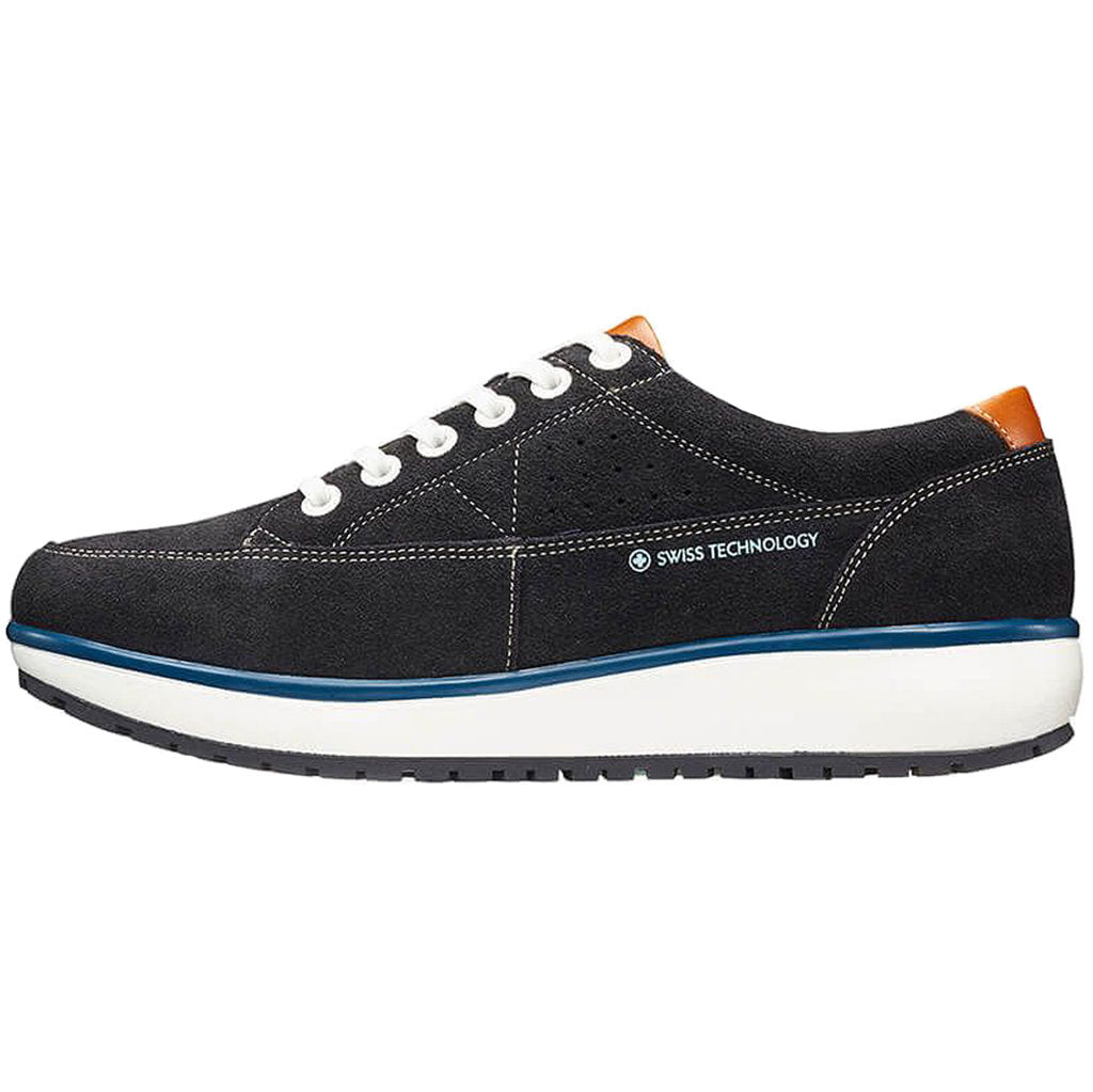 Joya Vancouver Suede Leather Womens Sneakers#color_black blue