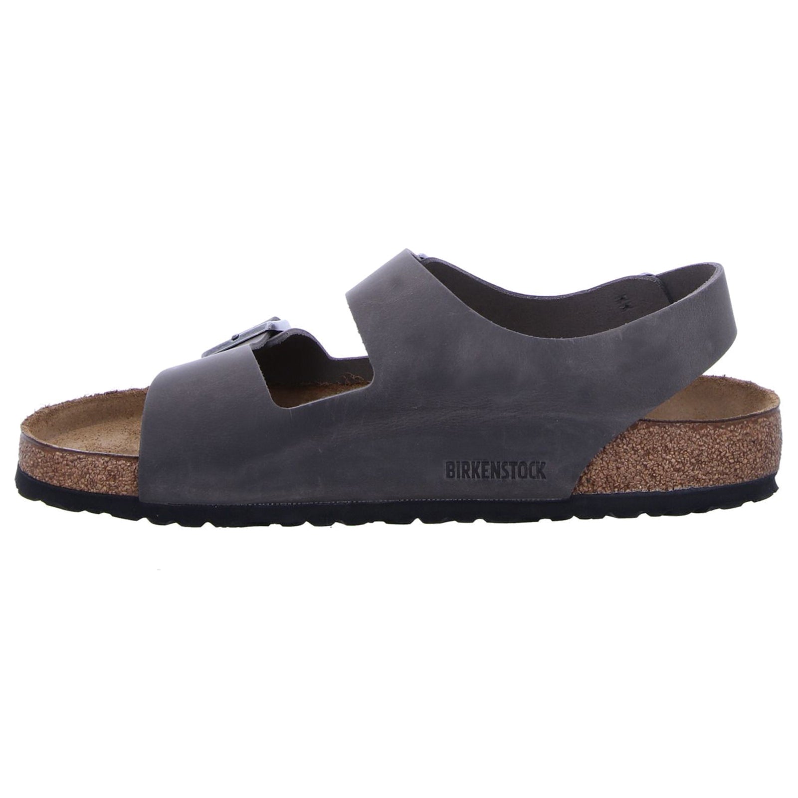 Birkenstock Milano BS Oiled Nubuck Unisex Slip-on Sandals#color_iron