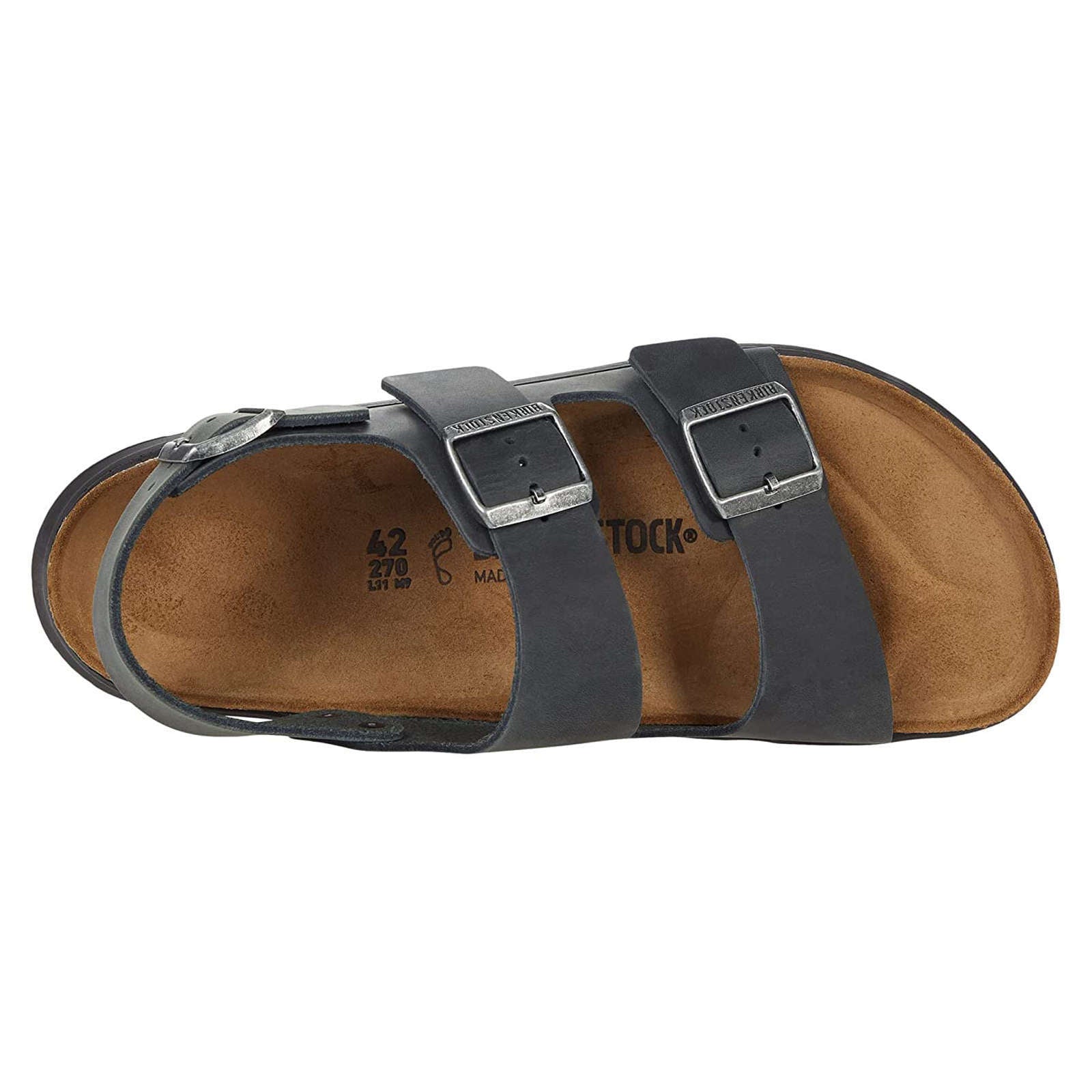 Birkenstock Milano CT Waxy Leather Mens Sandals#color_black