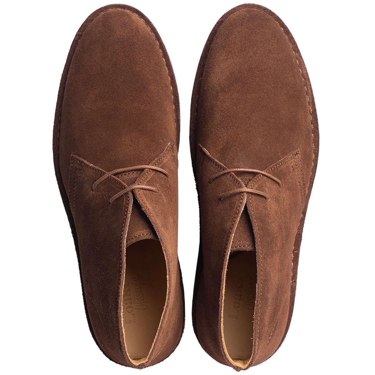 Loake Sahara Suede Leather Men's Desert Boots#color_brown