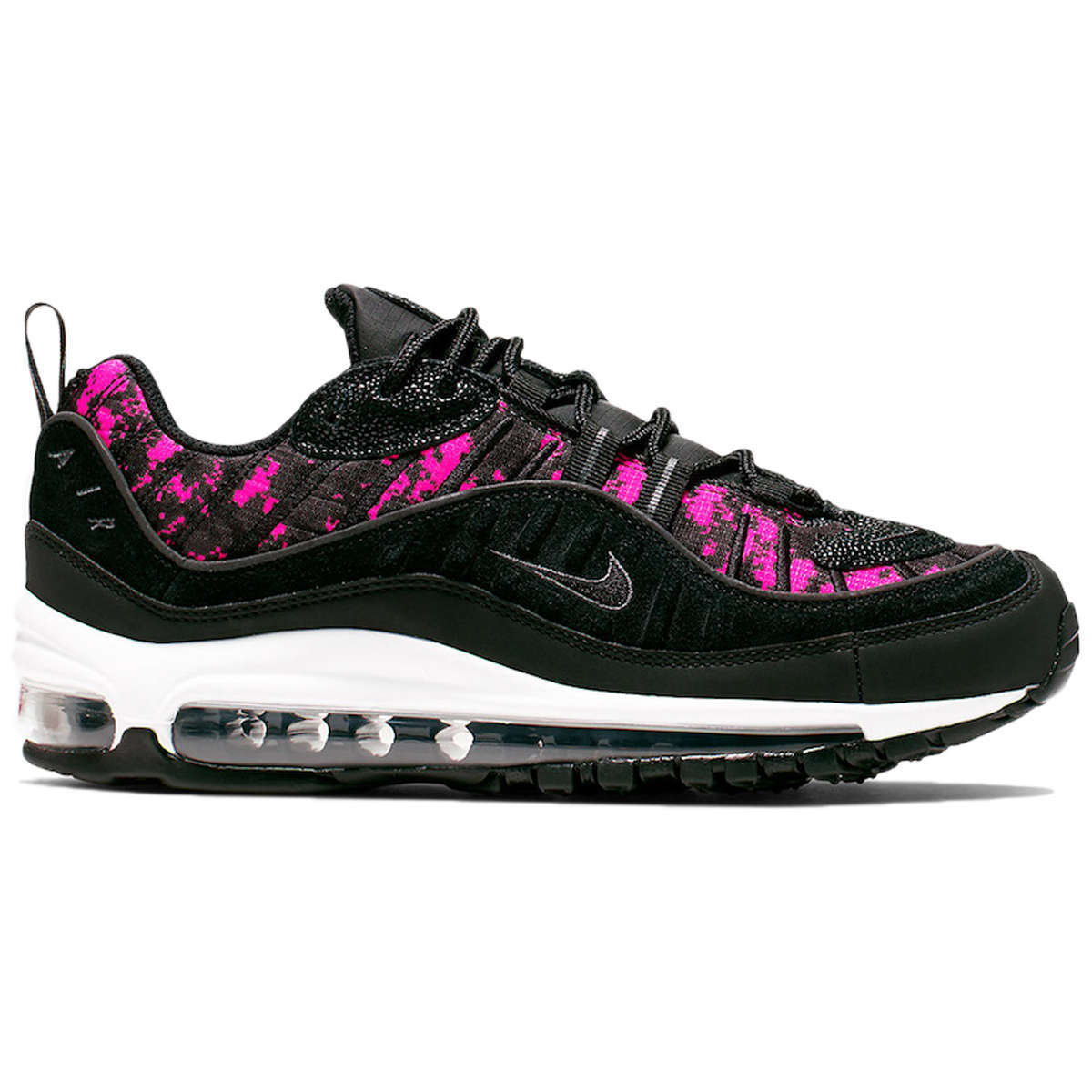 Nike Air Max 98 PRM Synthetic Textile Women's Low-Top Sneakers#color_black hyper pink