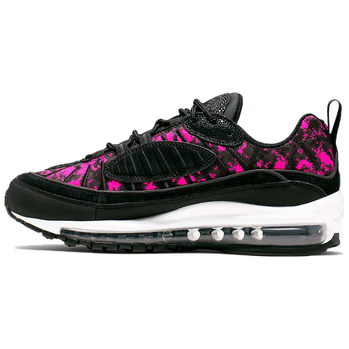 Nike Air Max 98 PRM Synthetic Textile Women's Low-Top Sneakers#color_black hyper pink