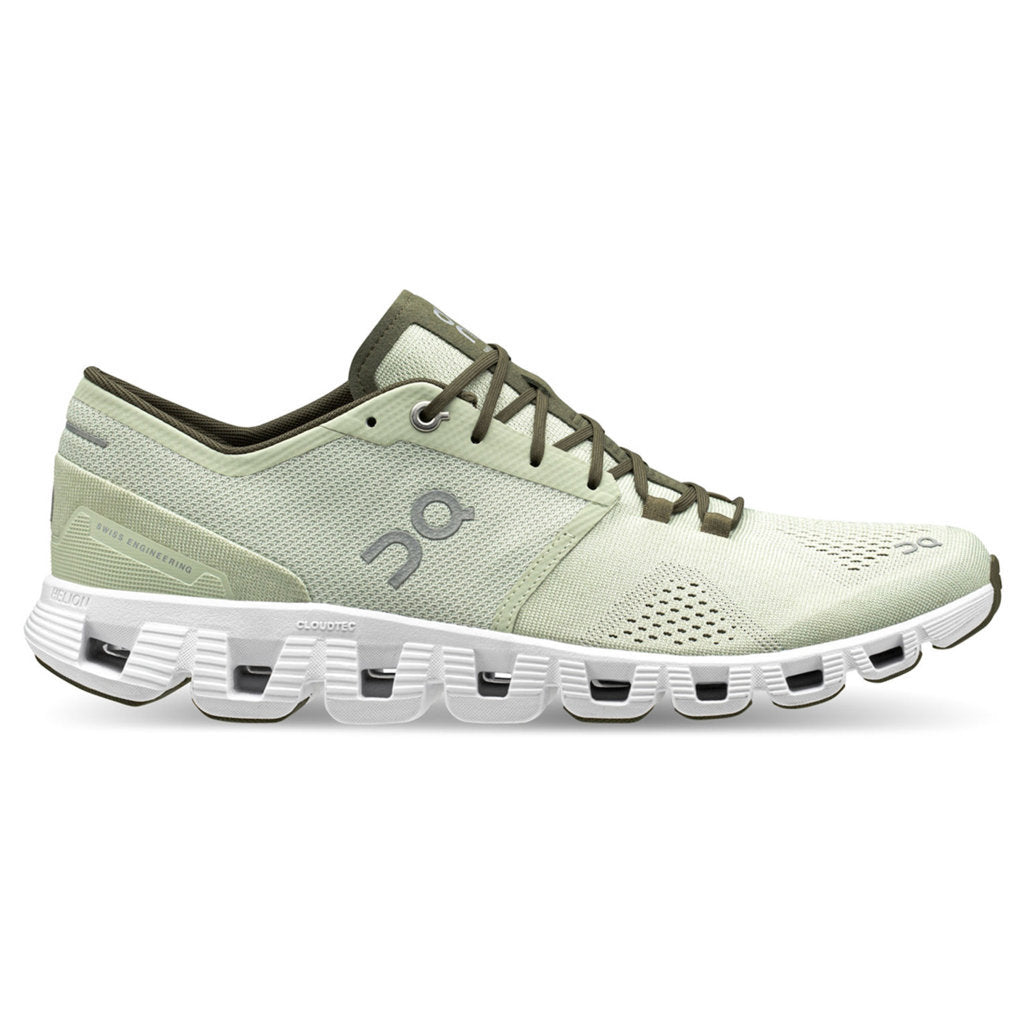 On Running Cloud X Synthetic Textile Mens Sneakers#color_aloe white