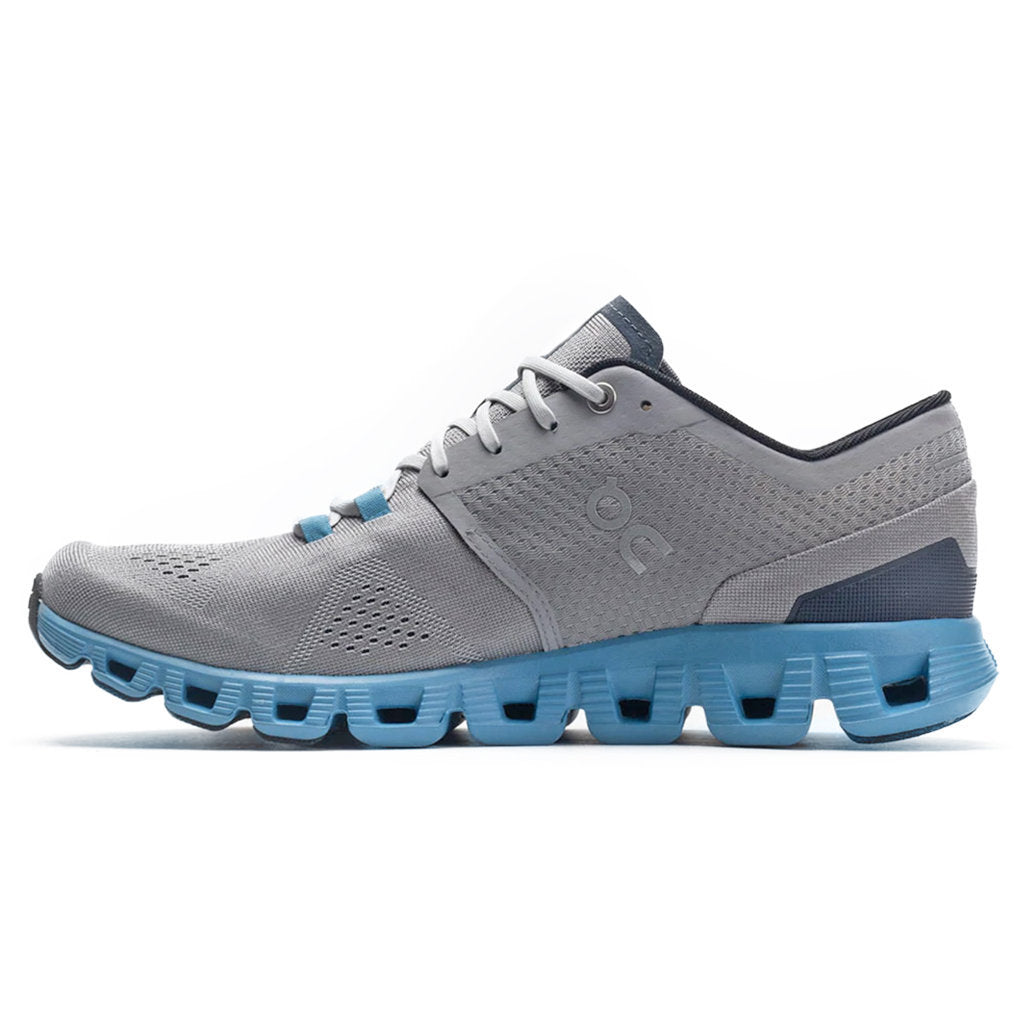 On Running Cloud X Synthetic Textile Mens Sneakers#color_alloy niagara