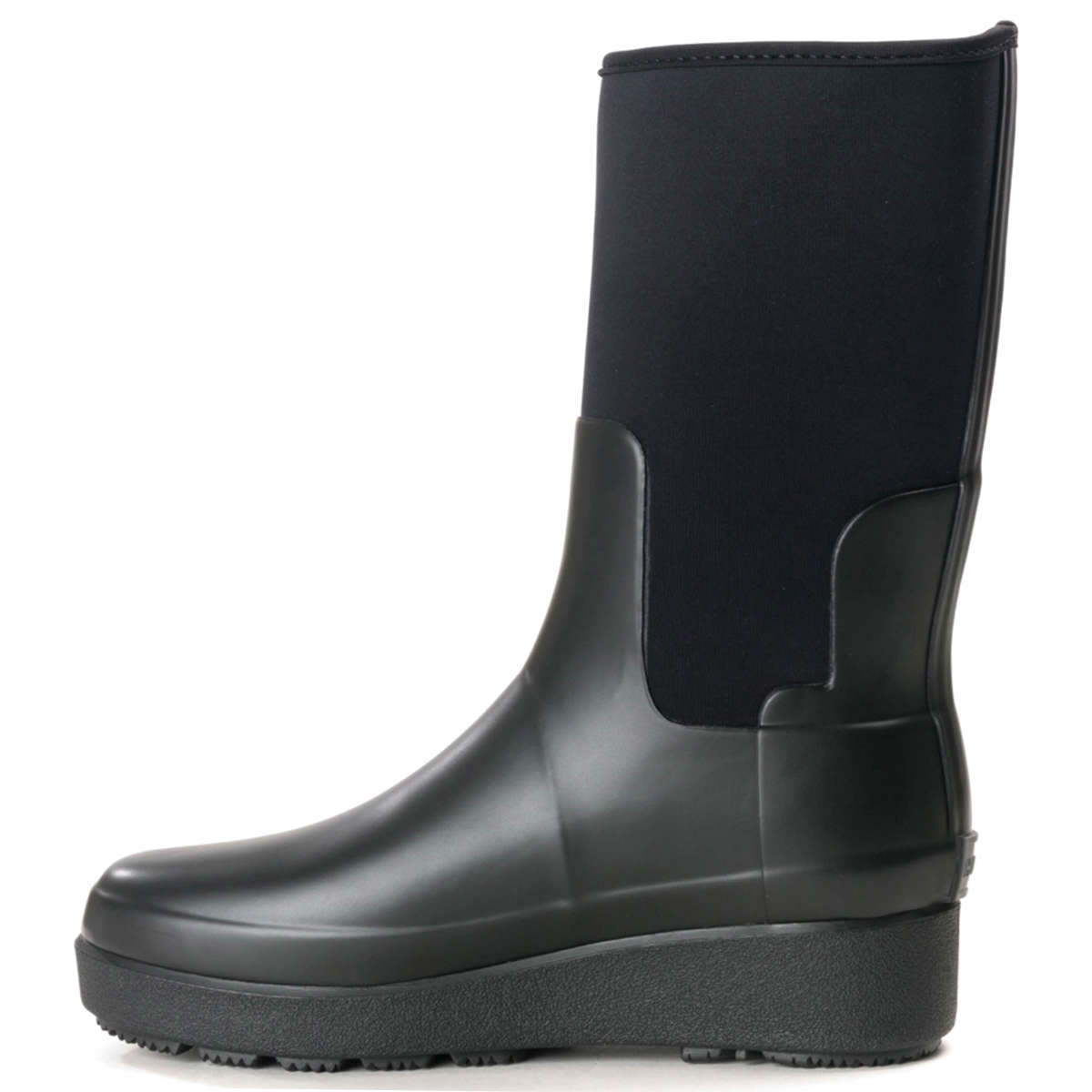 Hunter Refined Creeper Neo Rubber Women's Short Wellington Boots#color_black