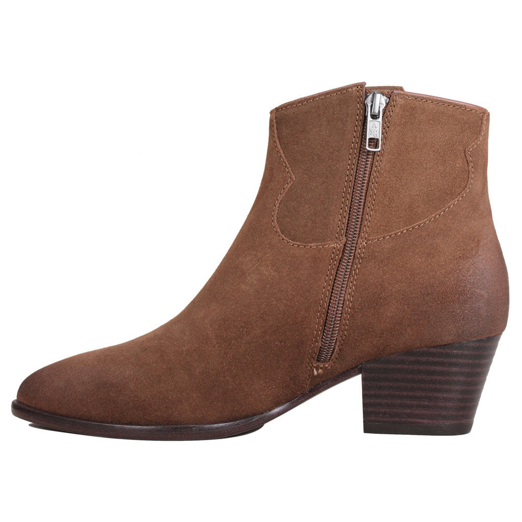 Ash Houston Suede Leather Women's Heeled Ankle Boots#color_russet