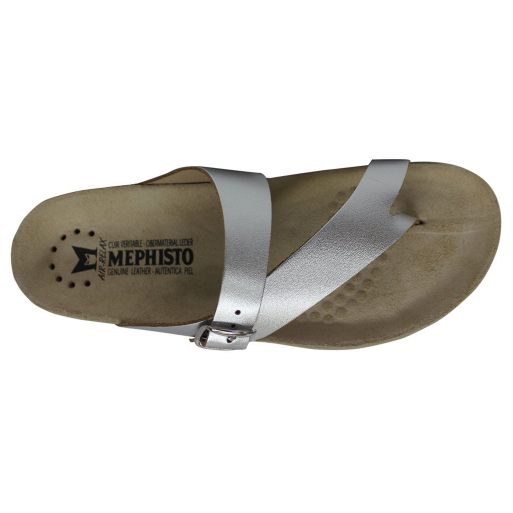 Mephisto Helen Metallic Leather Womens Sandals#color_silver