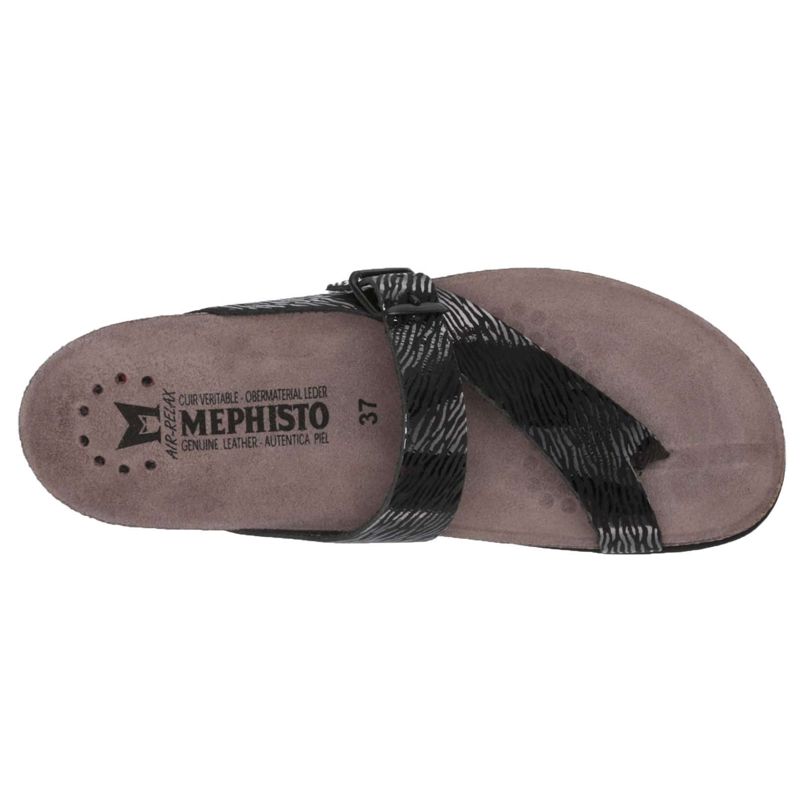 Mephisto Helen Patent Leather Womens Sandals#color_black zebra