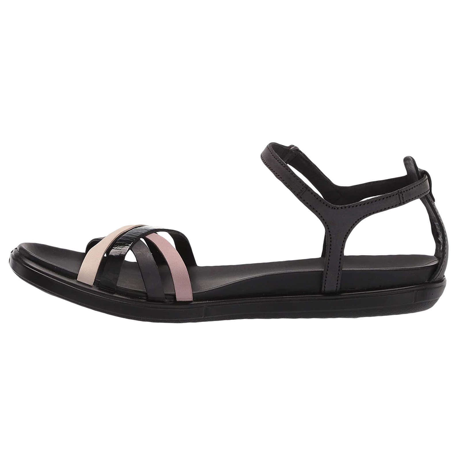 Ecco Simpil 209213 Leather Womens Sandals#color_multicolor black