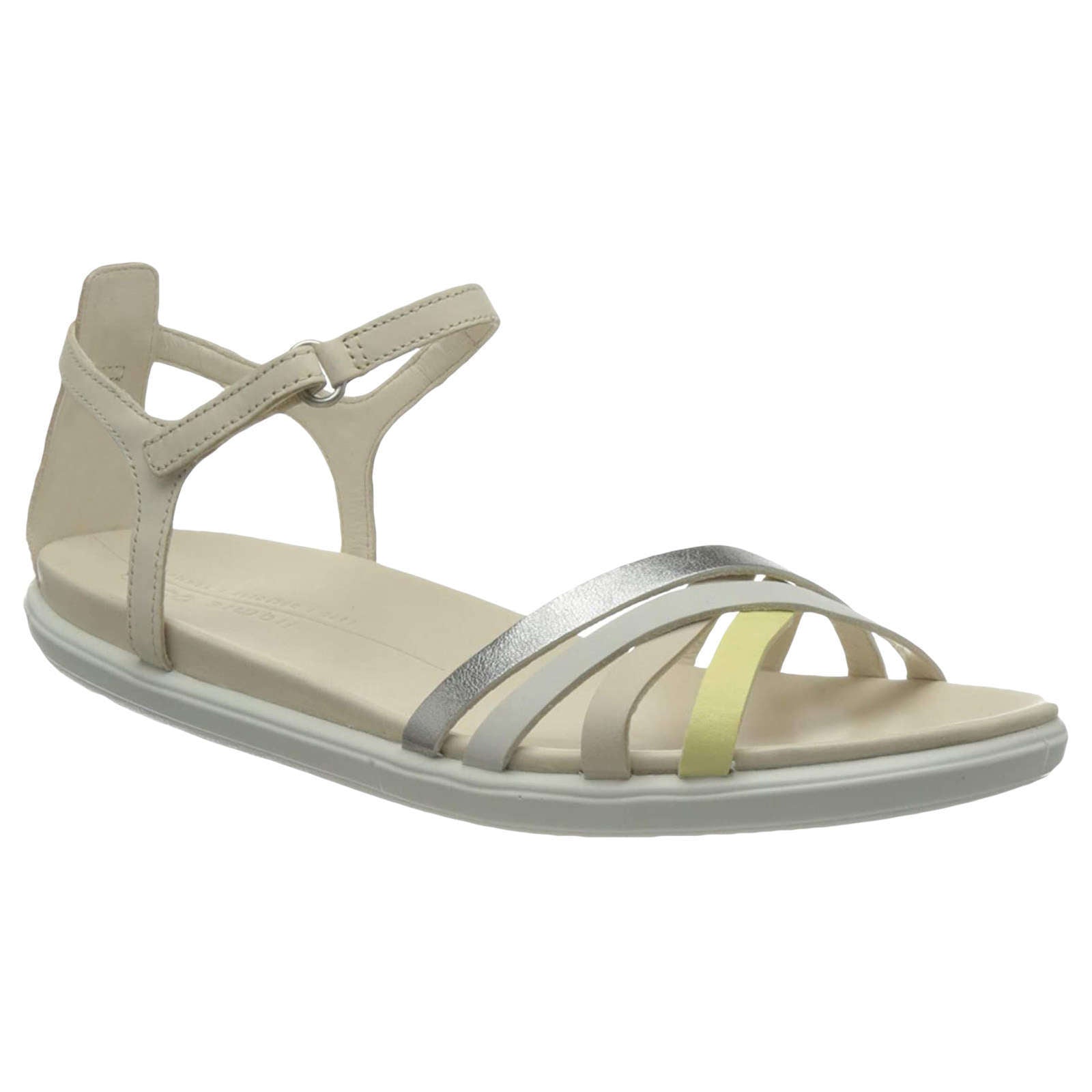 Ecco Simpil 209213 Leather Womens Sandals#color_multicolor limestone