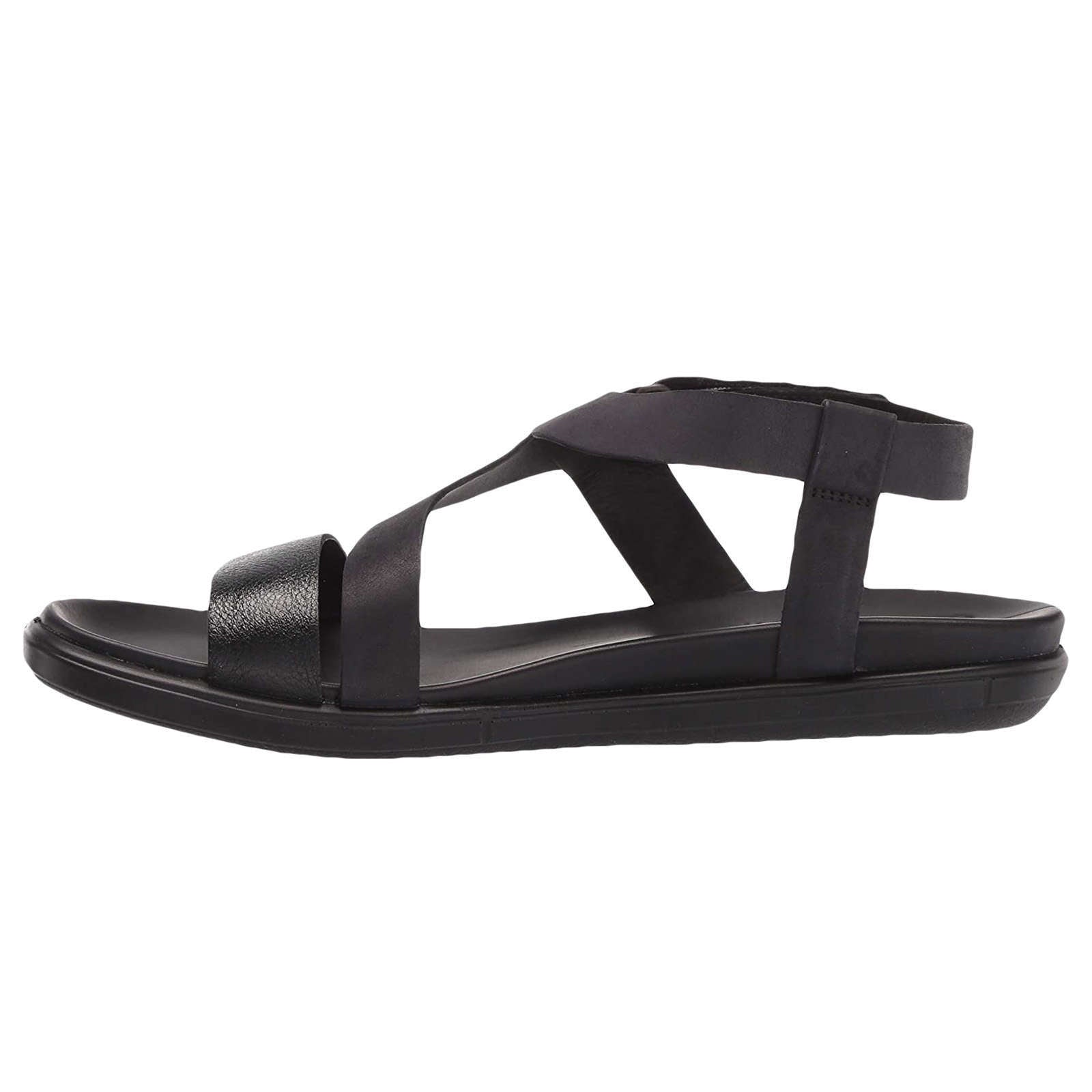 Ecco Simpil 209223 Leather Womens Sandals#color_black