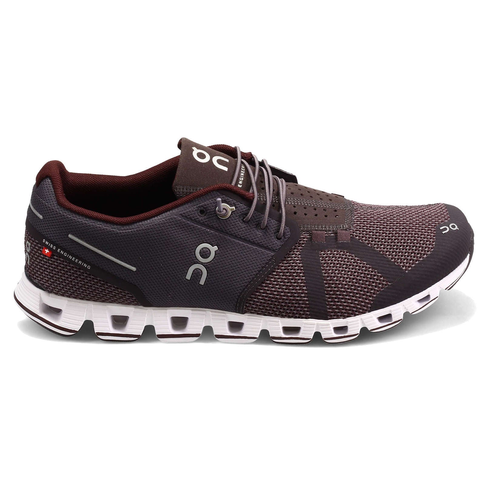 On Cloud Mesh Men's Running Shoes#color_pebble raisin