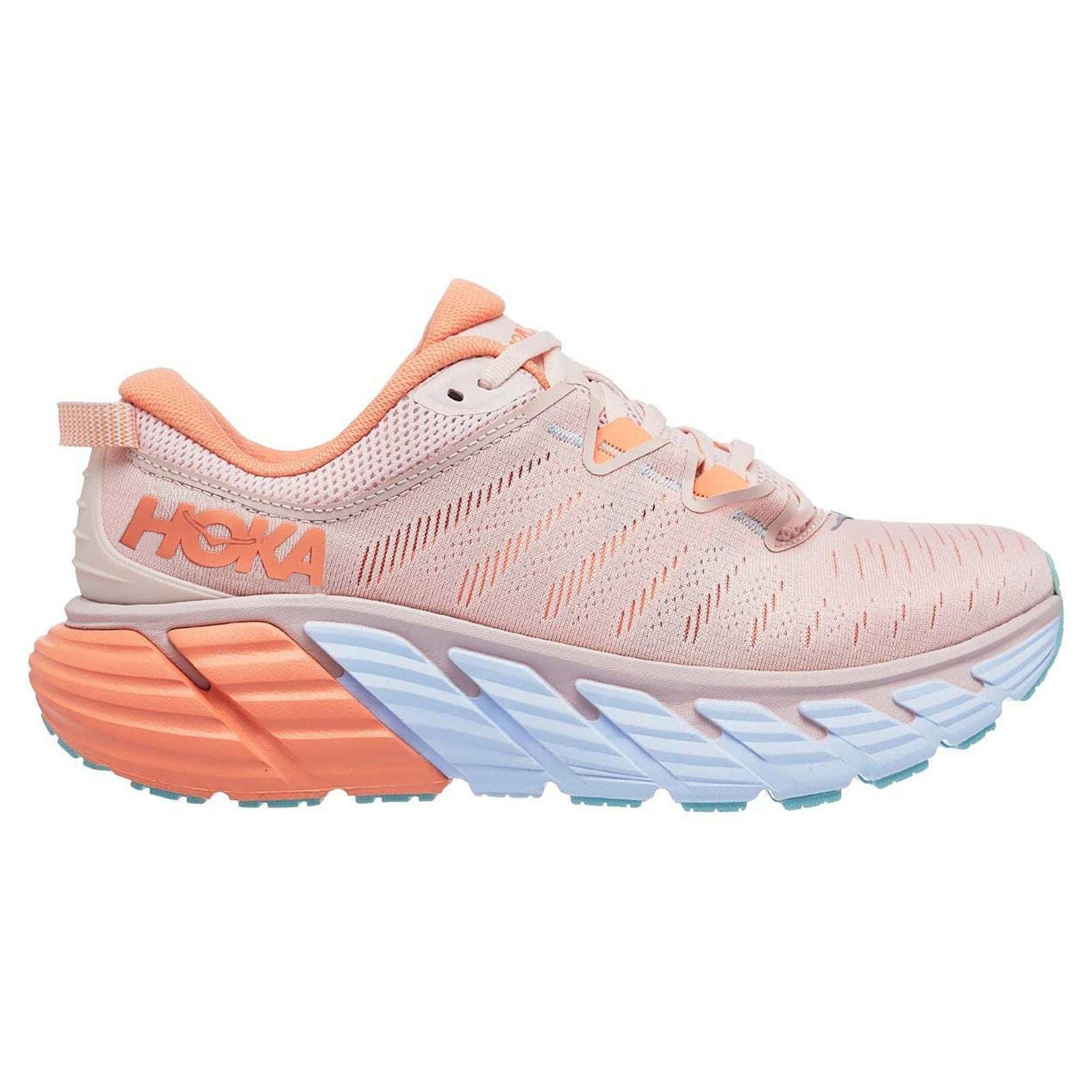 Hoka Gaviota 3 Mesh Women's Running Shoes#color_silver peony cantaloupe