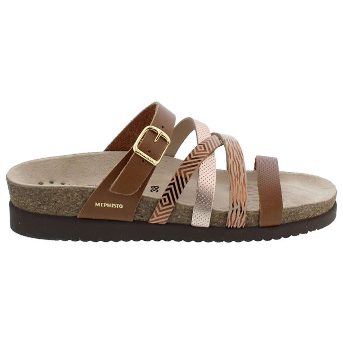 Mephisto Huleda H131 Leather Womens Sandals#color_camel