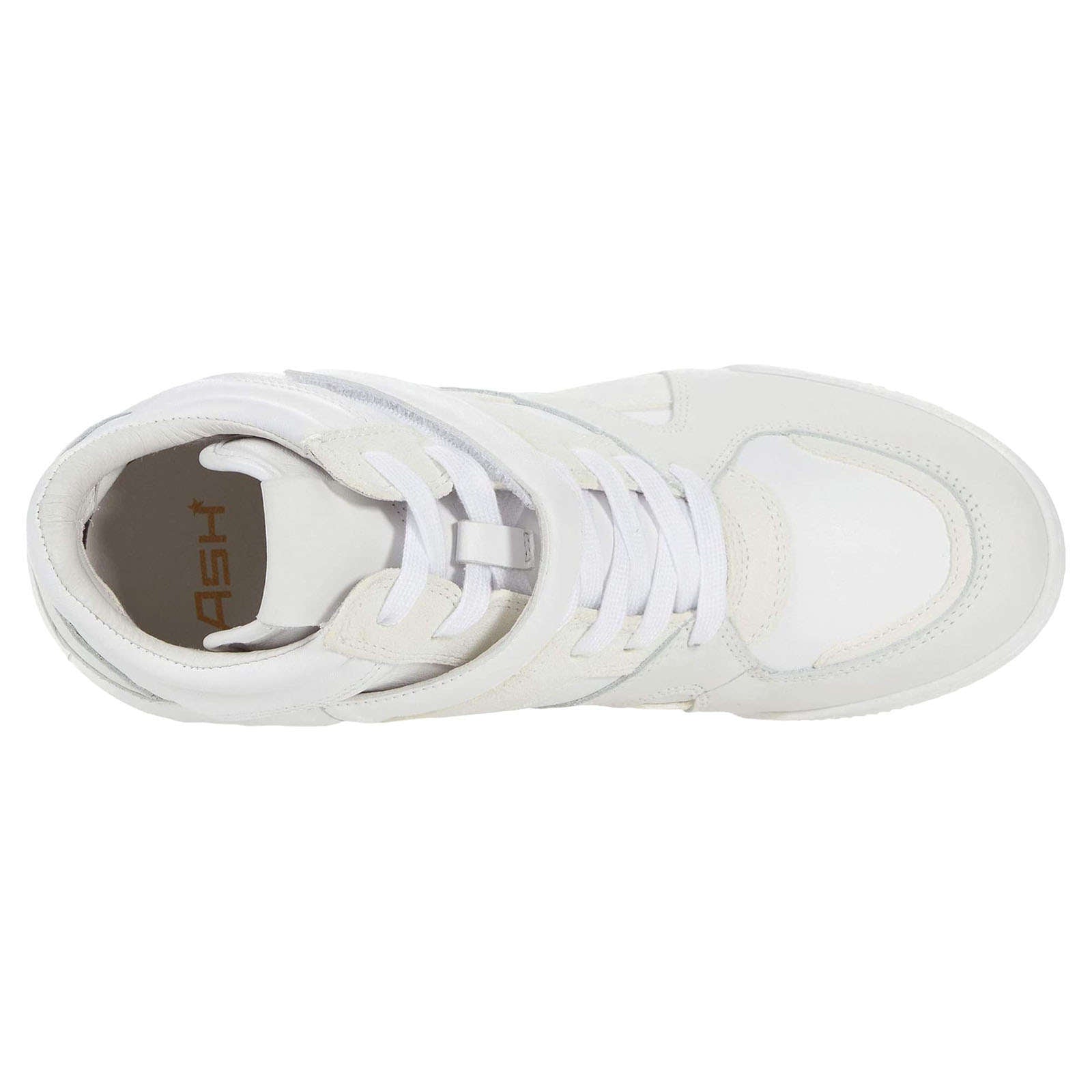 Ash Body Suede Leather Women's Wedge Sneakers#color_white