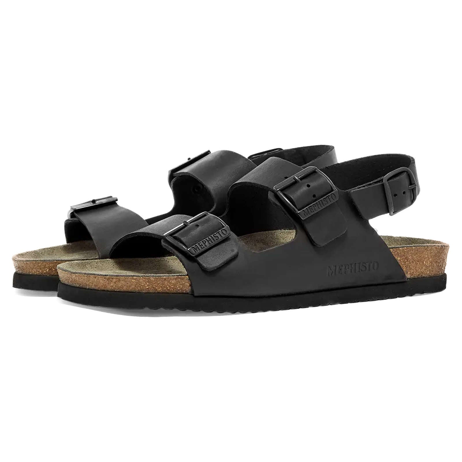 Mephisto Nardo Nubuck Mens Sandals#color_black