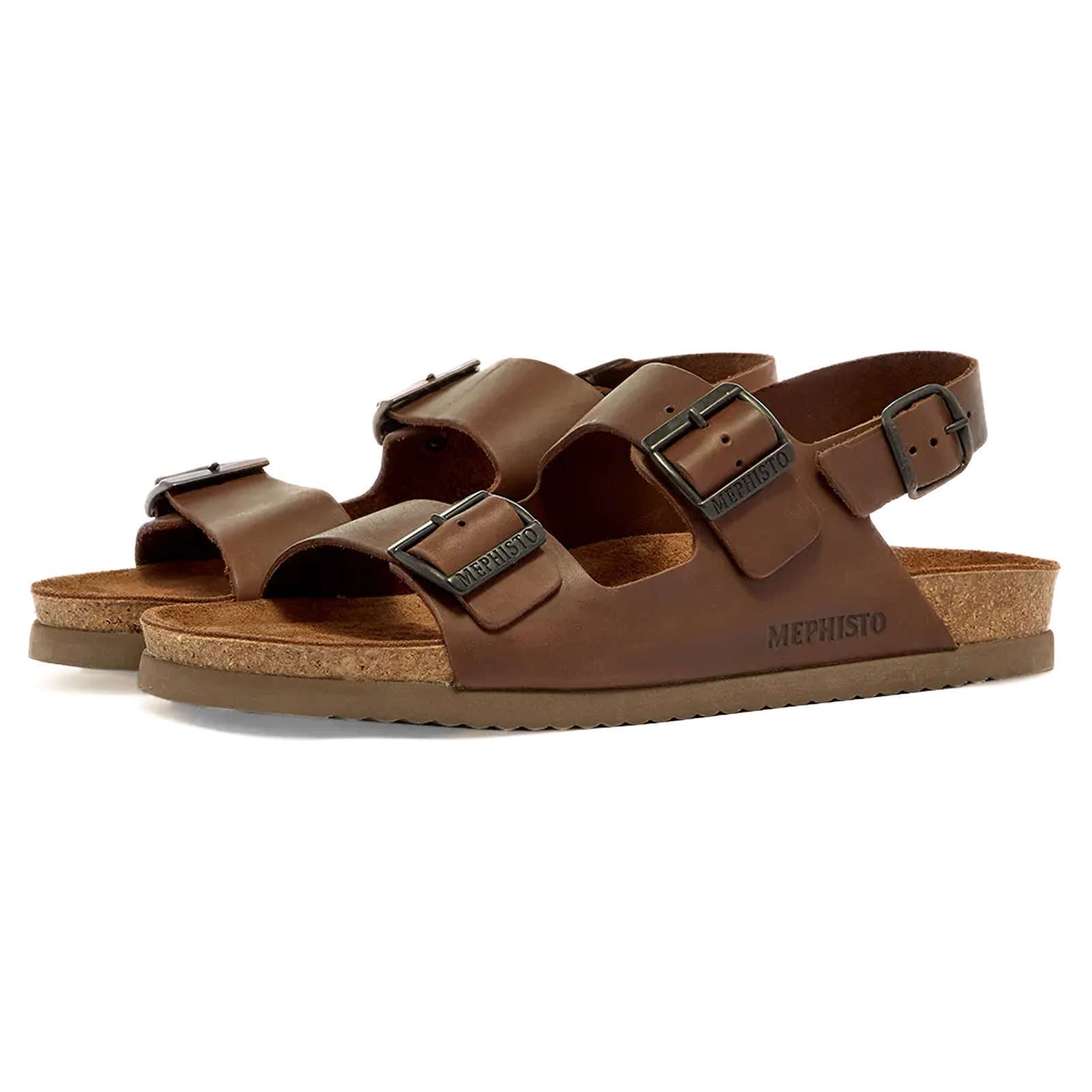 Mephisto Nardo Nubuck Mens Sandals#color_dark brown