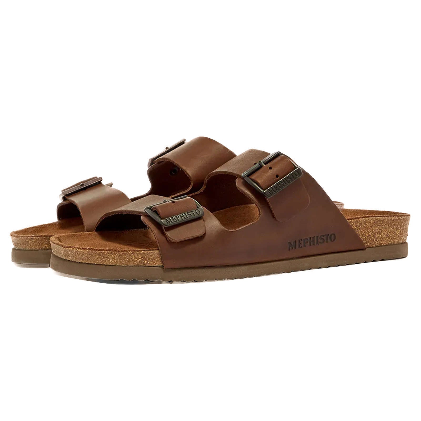 Mephisto Nerio Nubuck Mens Sandals#color_dark brown