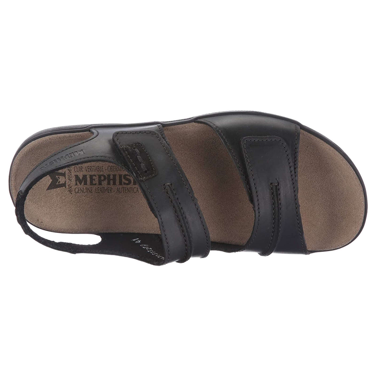 Mephisto Sagun Nubuck Mens Sandals#color_black