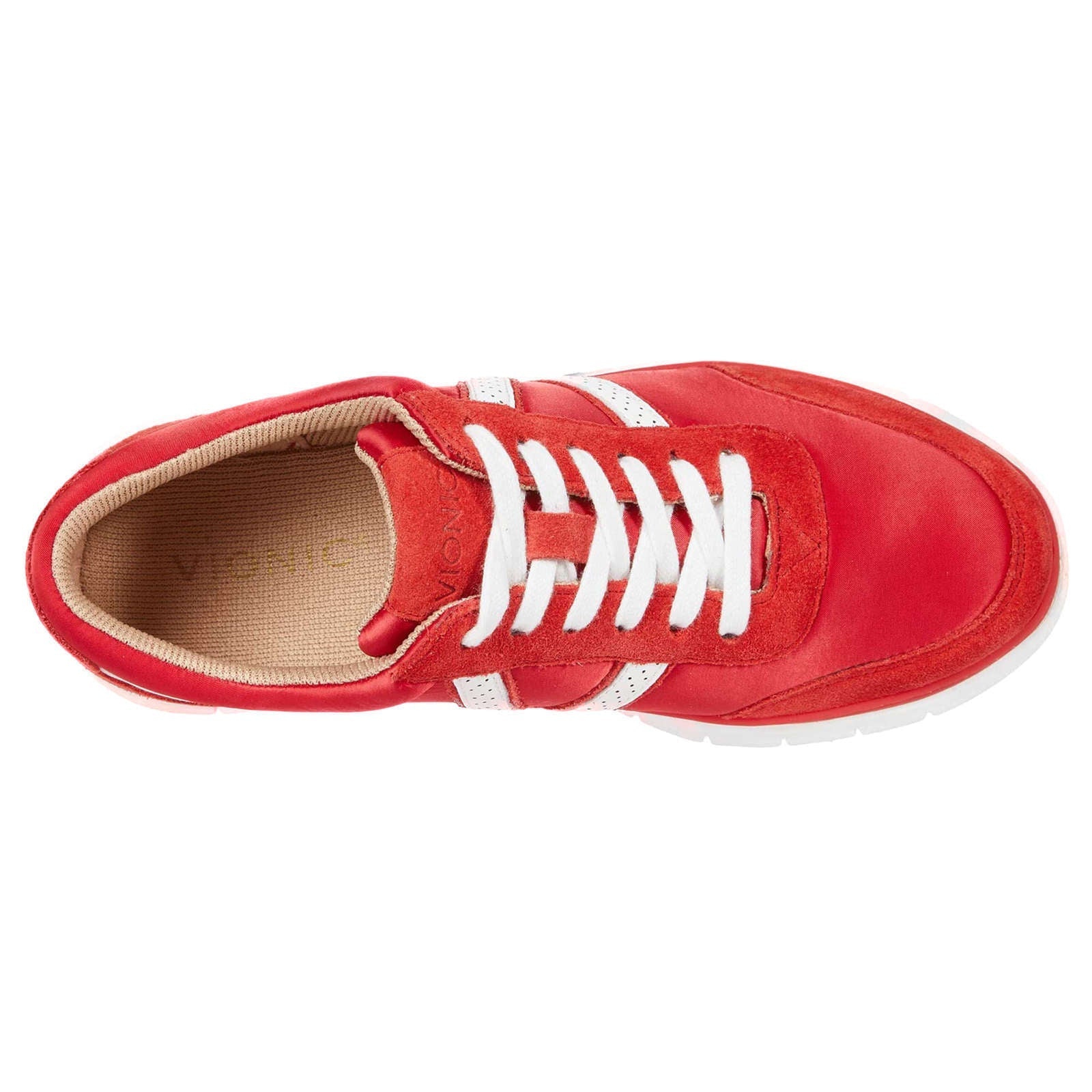 Vionic Fresh Nana Satin Leather Textile Womens Sneakers#color_cherry