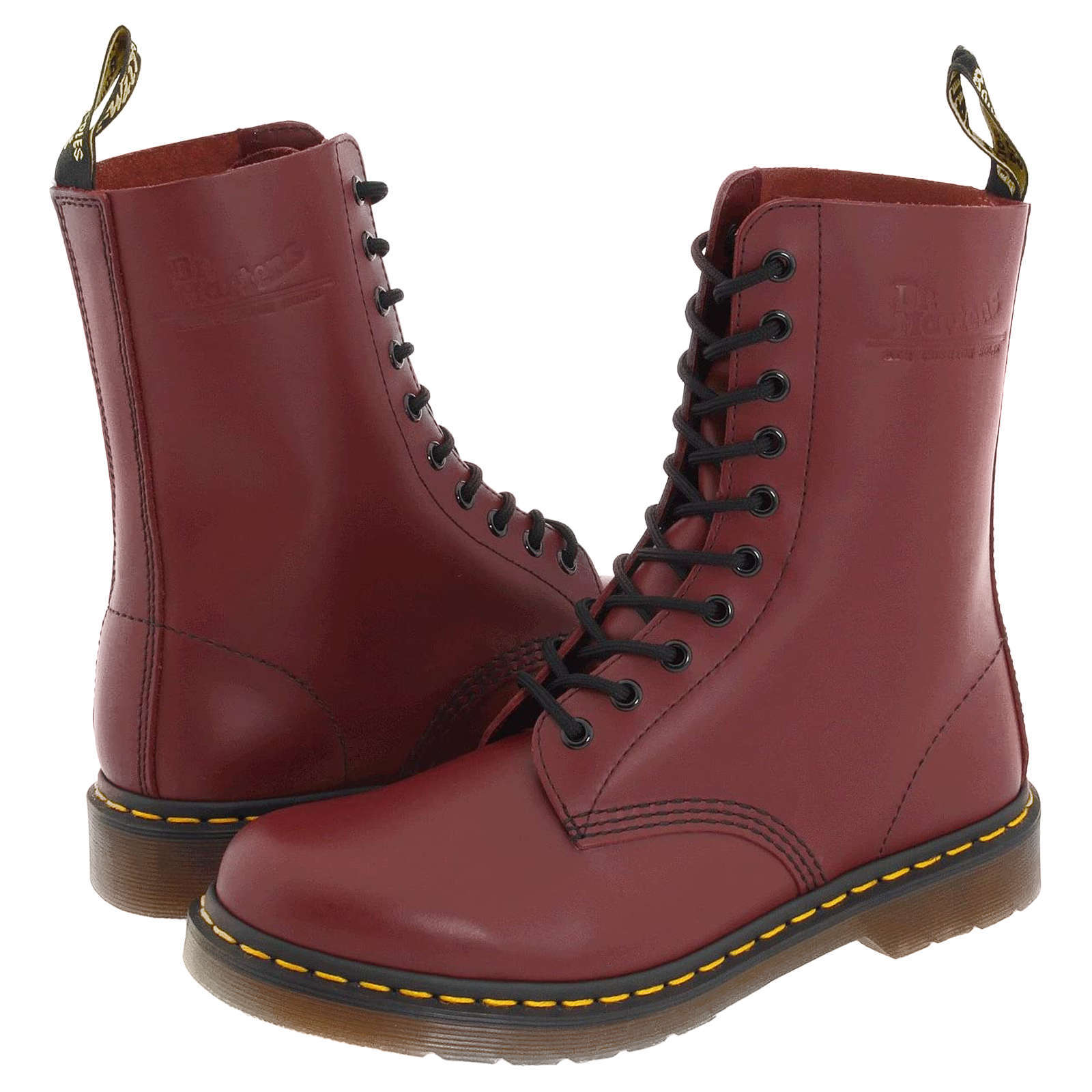 Dr. Martens 1490 Smooth Leather Women's Mid-Calf Boots#color_cherry red