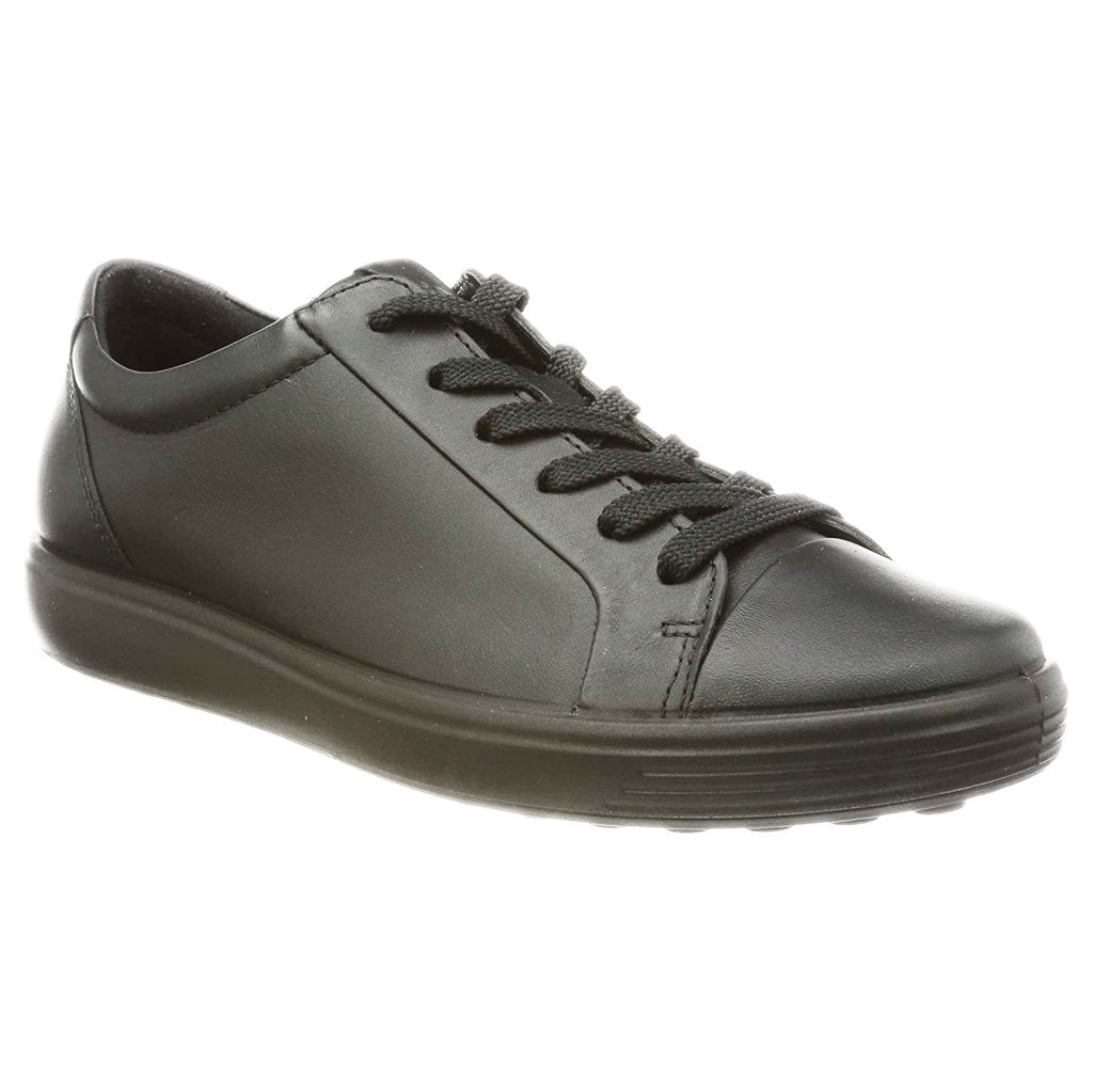 Ecco Soft 7 470303 Leather Womens Sneakers#color_black