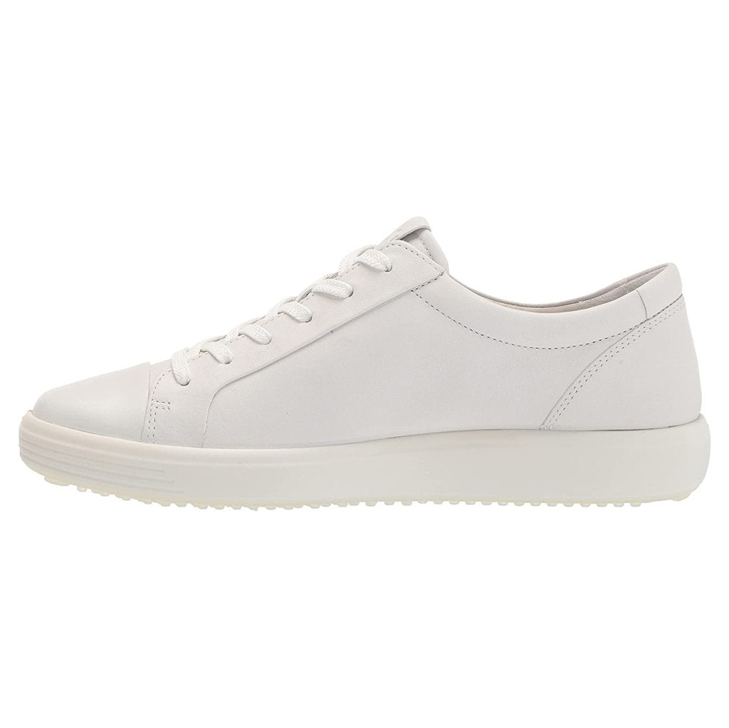 Ecco Soft 7 470303 Leather Womens Sneakers#color_white