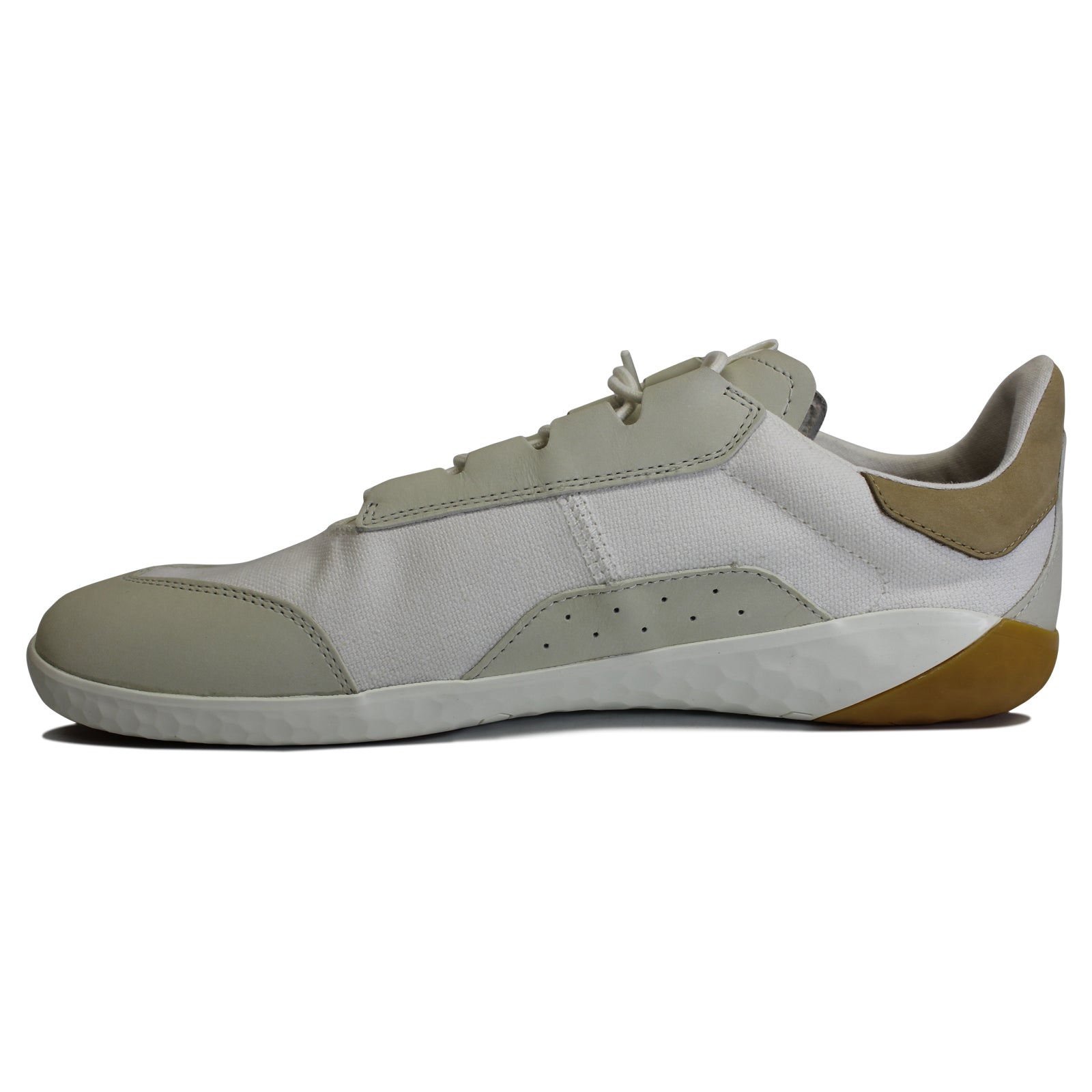 Vivobarefoot Geo Shell Leather Textile Mens Sneakers#color_limestone beige