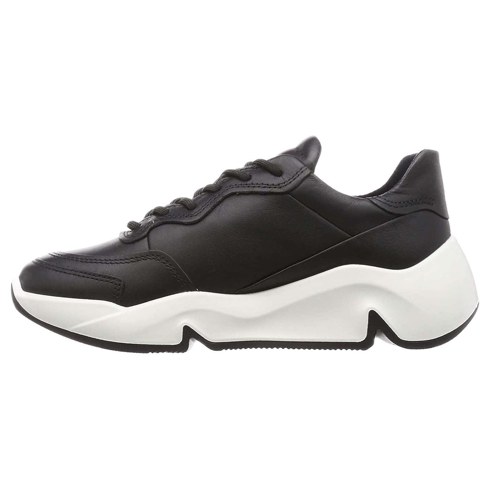 Ecco Chunky Sneaker Leather Womens Sneakers#color_black