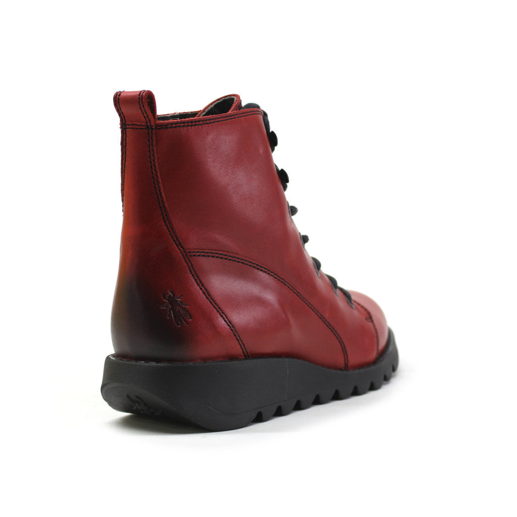 Fly London SORE813FLY Rug Leather Womens Boots#color_red black