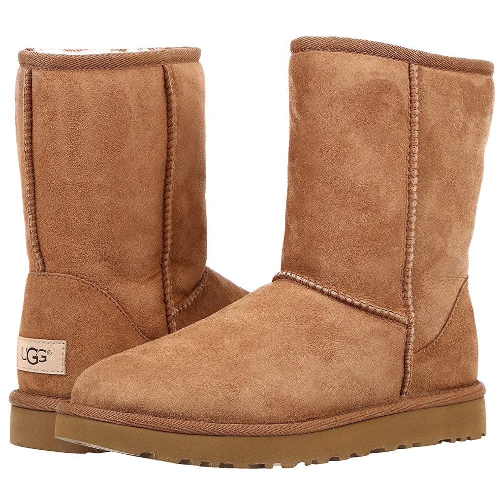 UGG Classic Short II Suede Sheepskin Women's Winter Boots#color_Chestnut