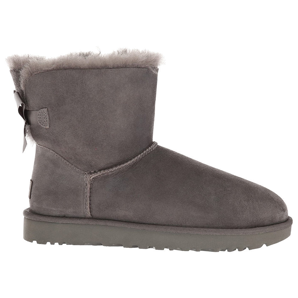 UGG Mini Bailey Bow II Suede Sheepskin Women's Winter Boots#color_grey