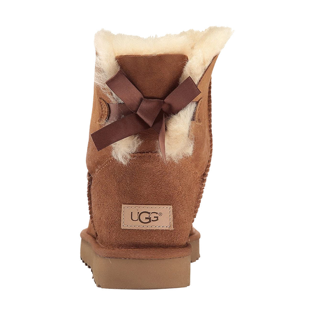 UGG Mini Bailey Bow II Suede Sheepskin Women's Winter Boots#color_Chestnut