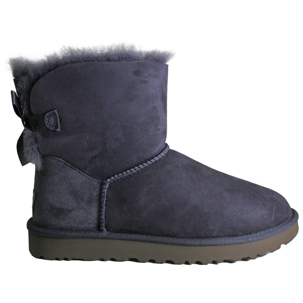 UGG Mini Bailey Bow II Suede Sheepskin Women's Winter Boots#color_eve blue