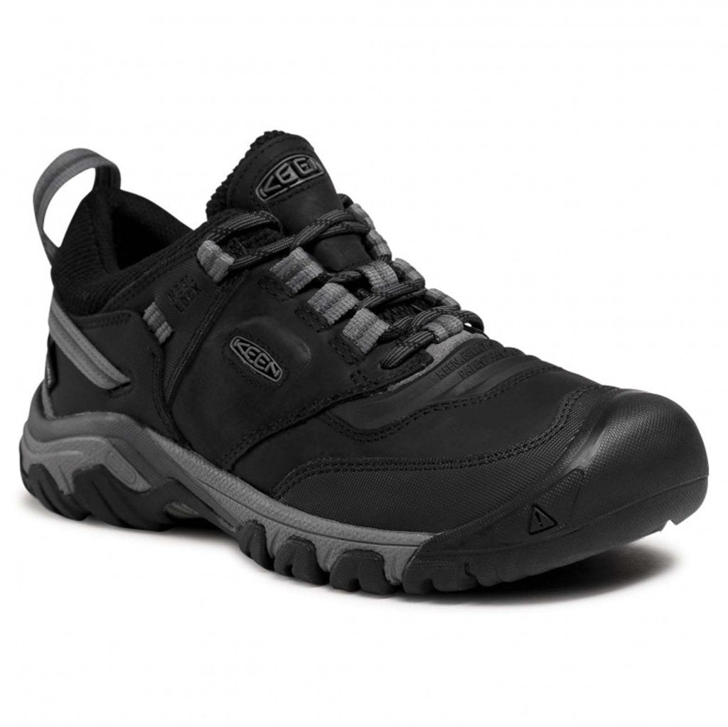 Keen Ridge Flex Waterproof Leather Men's Hiking Shoes#color_black magnet