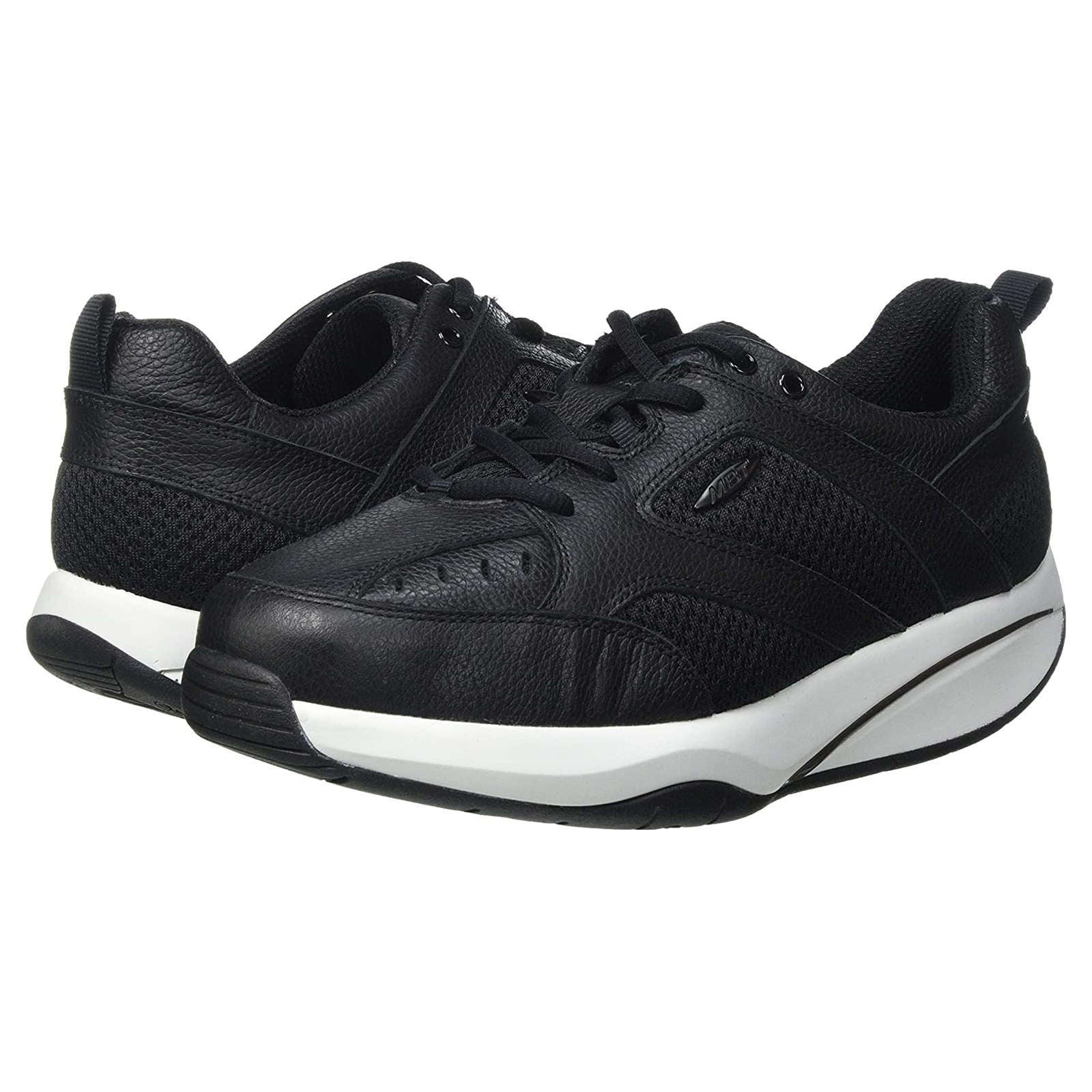 MBT Anataka DX Nappa Suede Leather & Mesh Women's Low-Top Sneakers#color_black