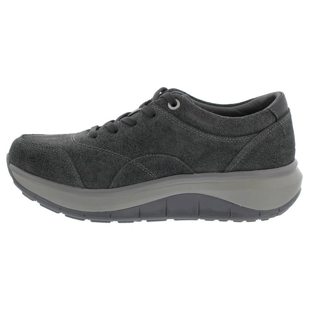 Joya Venice Velour Leather & Textile Women's Extra Wide Sneakers#color_dark grey