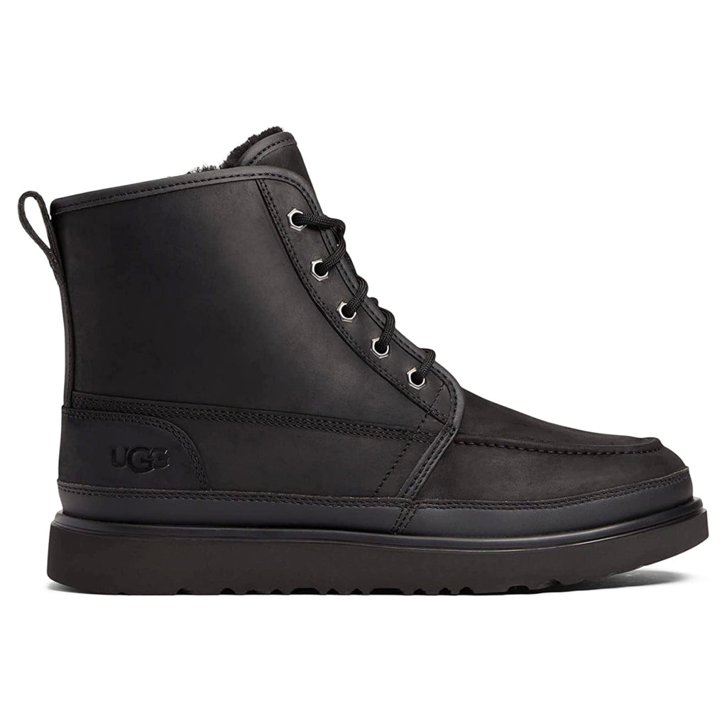 UGG Neumel High Moc Weather Waterproof Leather Men's Moc Toe Boots#color_black tnl