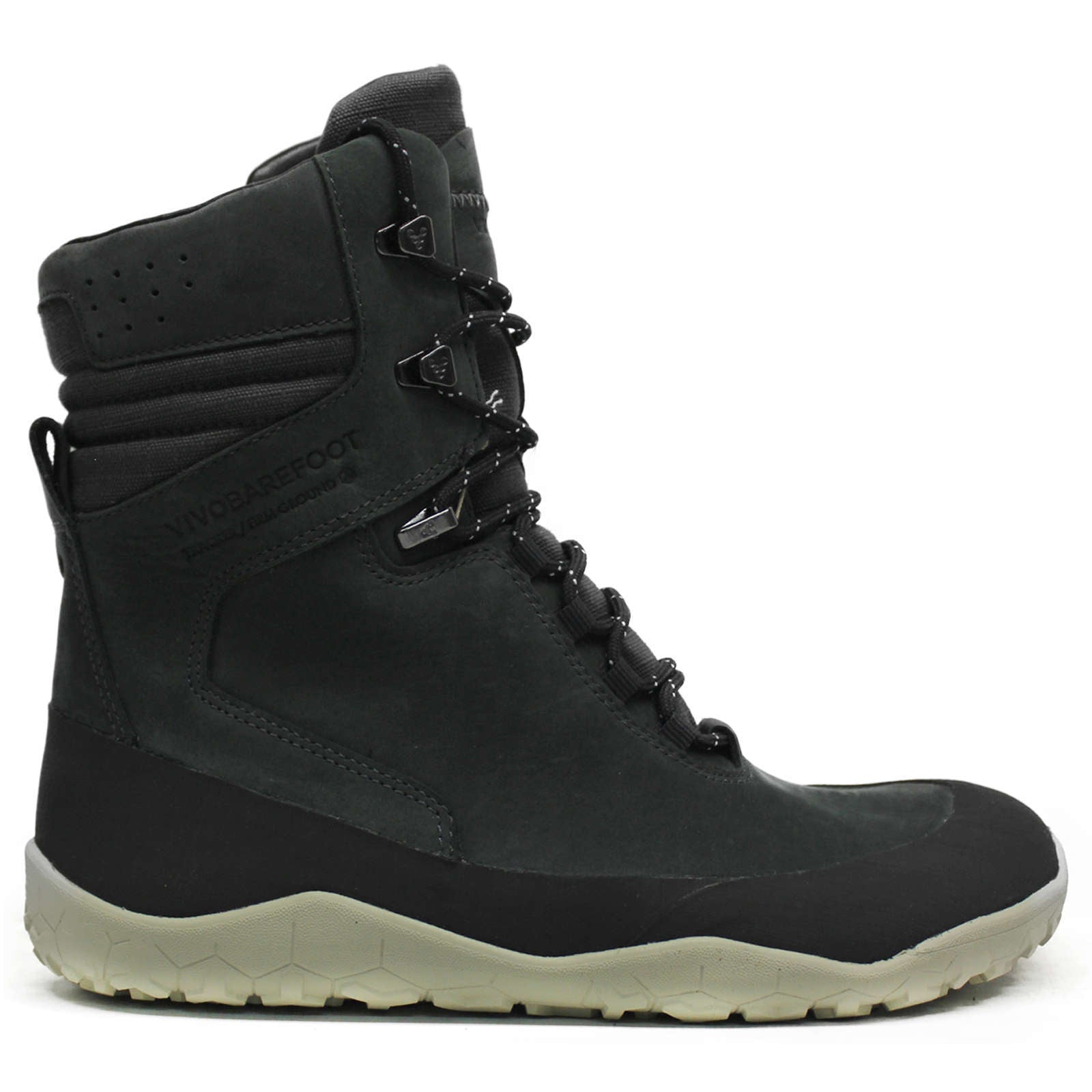 Vivobarefoot Tracker Hi II FG Leather Textile Synthetic Womens Boots#color_obsidian