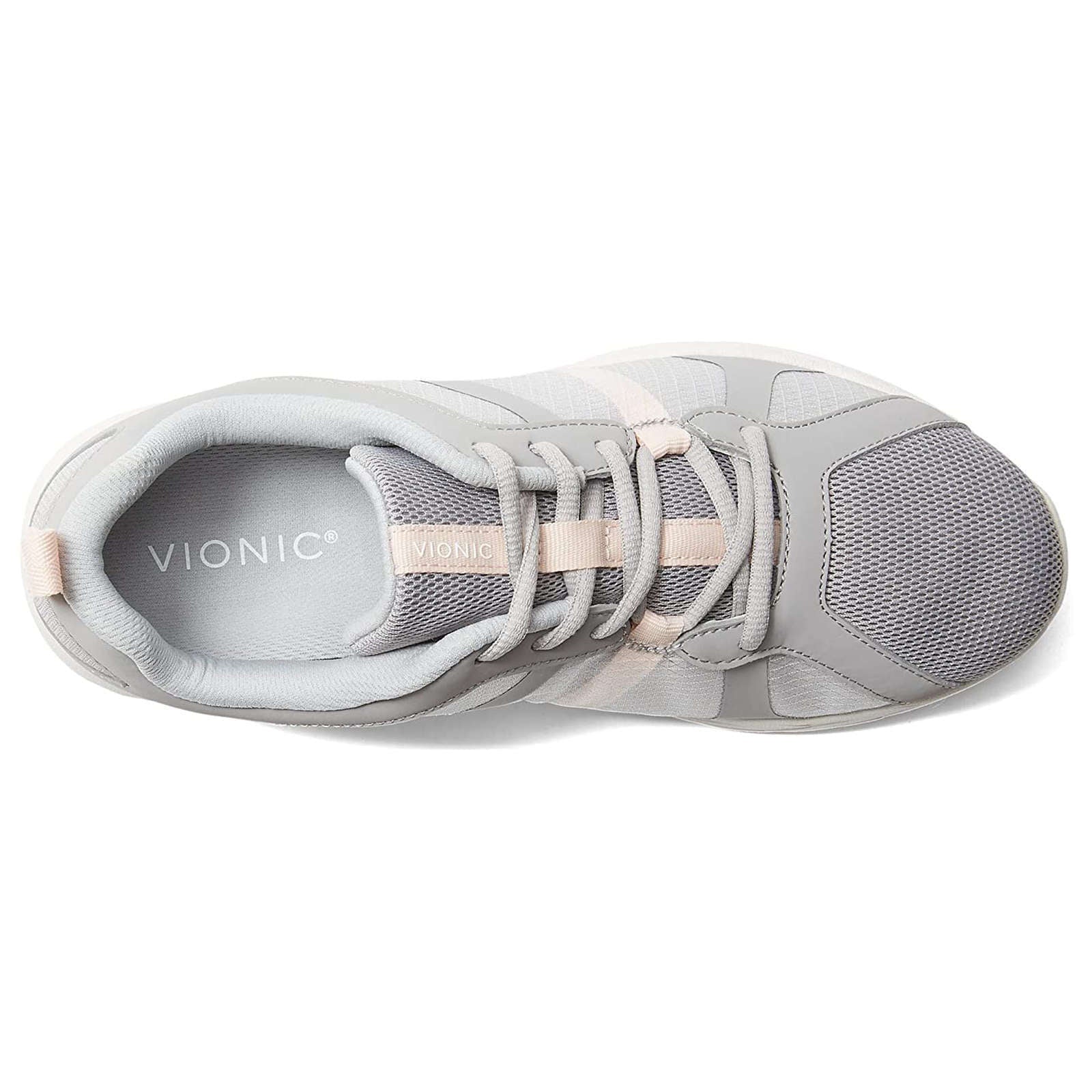 Vionic Brisk Radiant Synthetic Leather Womens Sneakers#color_light grey cloud pink